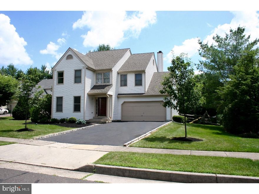 Introducing an elegant and inviting Colonial Single Home with 2-car garage and full finished basement located in desirable Crown Pointe Community, cul-de-sac location in Council Rock North School District. Enter into a 2-story center foyer with open connected living & dining room. 1st floor foyer with gleaming h/w floors leads into a large eat-in kitchen, adjacent to family room with gas burning fireplace and exit from kitchen through french doors to a large 30 x 18 deck and fenced back yard, perfect to entertain friends and family. The 2nd floor features a grand master suite with his and her walk-in closet and two additional spacious bedrooms with ample closet space and hall bathroom. The full finished basement offers additional 600 sq.ft. of finished living space boasting a cozy recreational room separated from a wet bar and workout area. Neutral paint throughout, in move-in condition, brand new roof, professional landscaping, community pool, tennis courts and playground. Close to shopping and major arteries ? Rt.1, Tpk and I-95. This fantastic home awaits your expectations!