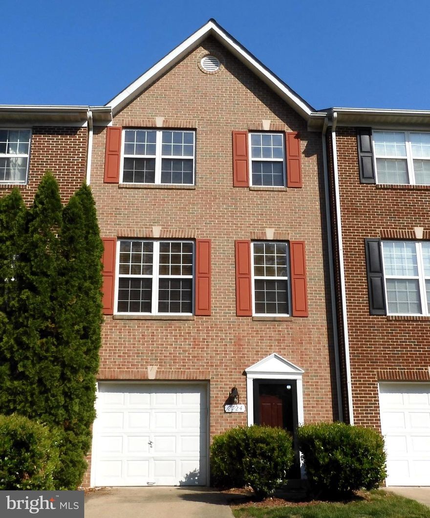 Brick front, 3 level townhouse in Sanford subdivision.  Ground floor has family room, half bath, laundry, access to the fenced backyard, and a one car garage. The main level is where you will enjoy the eat in kitchen that has access to the deck, and the open area of the living/dining area. There is also a convenient half bath. On the upper lever are the 3 bedrooms and 2 full bathrooms. The main bedroom has a walk-in closet and the main bathroom has a soaking tub and a separate shower. Credit score 600+ required to view this home, minimum income 3X rent amount required. Home is conveniently located near shopping, dining, entertainment, Andrews AFB, Bolling AFB, PAX River, Indian Head Naval Base, National Harbor, DC & VA!