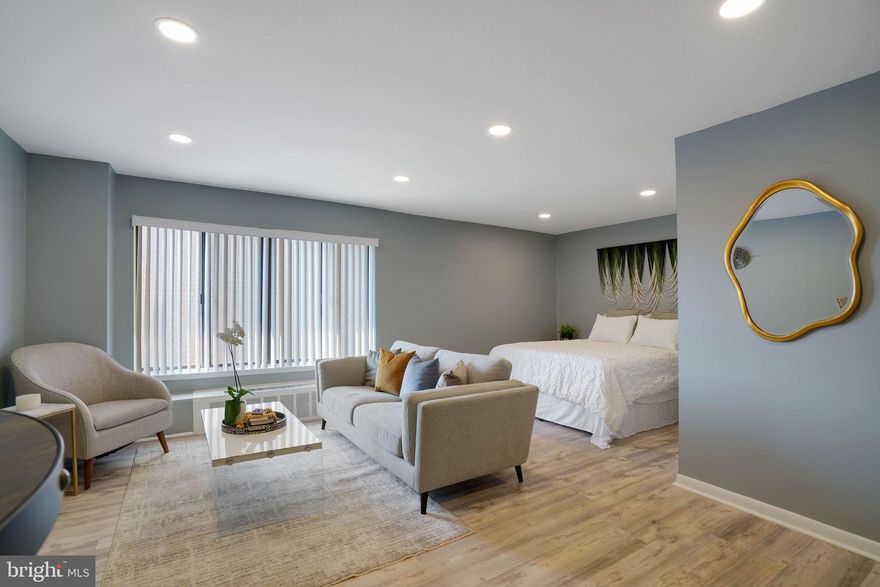 Welcome to effortless living in this beautifully renovated studio/efficiency condo, offering 492 sq ft of smartly designed space in the sought-after Woodlake Towers community. Perfect for first-time buyers or investors, this move-in-ready unit offers strong value in a high-demand Northern Virginia location.

This top-floor residence provides exceptional privacy, with no neighbors above and only one adjacent unit, creating a quieter and more peaceful living environment. The home has undergone major full renovations, minimizing future capital expenses and delivering a fresh, modern feel throughout. The efficient open layout maximizes functionality, creating a bright, low-maintenance space ideal for both owner-occupants and tenants.

Highlights You’ll Love:
-Top-floor unit with ultimate privacy — no one above you and only one next door neighbor.
-Fully renovated interior with modern finishes
-Efficient open-concept layout maximizing every square foot
-Updated kitchen and bathroom with contemporary styling
-Low condo fee of $430/month — ALL utilities included, simplifying monthly expenses
-Multiple laundry rooms in every floor
Turnkey and move-in ready
Excellent option for primary residence or long-term investment

Woodlake Towers Amenities:
Residents enjoy two swimming pools, fitness center, tennis courts, party room, library, and laundry rooms on every floor, all within a professionally managed community.

Unbeatable Location:
Minutes from Washington, D.C., Reagan National Airport, Arlington, Amazon HQ2, Old Town Alexandria, Crystal City, Potomac Yards, Del Ray, Shirlington, Tysons, Ballston, and Seven Corners. Close to shopping, dining, parks, and entertainment, with easy access to Metro stations and walkable public transportation — a consistently strong draw for tenants and commuters.