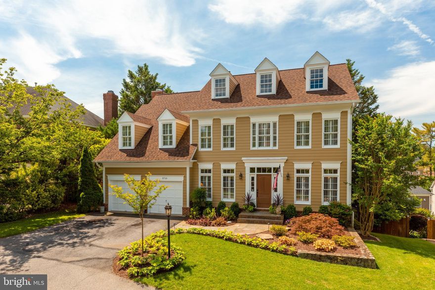 Beautiful 5BR, 3.5 BA Mitchell & Best colonial on a quiet cul-de-sac, one of Bethesda Magazine's Top 10 best streets in Bethesda! Stunning Owners Bath is just 1-year old; HW floors refinished on main level and freshly painted in 2019.  Crown, chair and picture frame molding in entry hall, dining room & library.  Stone-front wood burning FP in family room and recreation room, granite counters in kitchen, Wolf 6-burner stove, Sub-zero fridge, Owners suite with 2 walk-in closets,  Owners bath with custom millwork and cabinetry, quartz countertops, soak tub and beautiful marble shower, large upper-level laundry room. Lower level is amazing: huge windows, 11  ceilings, walk-out level to flagstone patio, full bath and spacious storage room. One block to Ayrlawn park, walk to NIH, Suburban Hosp; 2 miles to downtown Bethesda, I-495.