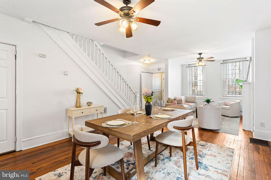 Welcome to 2718 W Jefferson Street! This charming Brewerytown home offers 4 bedrooms, 2 full bathrooms, and classic Philadelphia character throughout. You're first greeted by a cute front porch and an open concept space, with original hardwood floors. Inside, the open flow makes the home feel both spacious and comfortable. The living room features tall front windows and a striking decorative mantel that creates a beautiful focal point. The living room opens right into the spacious dining area, creating a layout that feels warm and connected! The kitchen offers a bright and clean feel, featuring white shaker-style cabinetry, stainless steel appliances, a subway tile backsplash, and great cabinet storage. Just beyond the kitchen, the private back patio is a great spot for grilling, lounging, or even a little gardening. The second and third levels of the home each include 2 bedrooms and one full bathroom. One of the four bedrooms would work especially well as a home office, nursery, or flex space.. The basement includes laundry plus valuable storage space for seasonal items, household essentials, and extra organization. Located in the heart of booming Brewerytown, you’ll love being close to SEPTA public transportation, nearby bus routes, and quick access to I-76, I-676, and Kelly Drive. Enjoy being just minutes from neighborhood favorites like Together Skateboarding & Coffee, Green Eggs Cafe, Rival Bros. Coffee, and The Monkey & The Elephant, along with iconic Philadelphia destinations including the Philadelphia Museum of Art, Boathouse Row, and Eastern State Penitentiary. With great space, original details, outdoor charm, and a location surrounded by some of the city’s best amenities, 2718 W Jefferson is ready for its next owner!