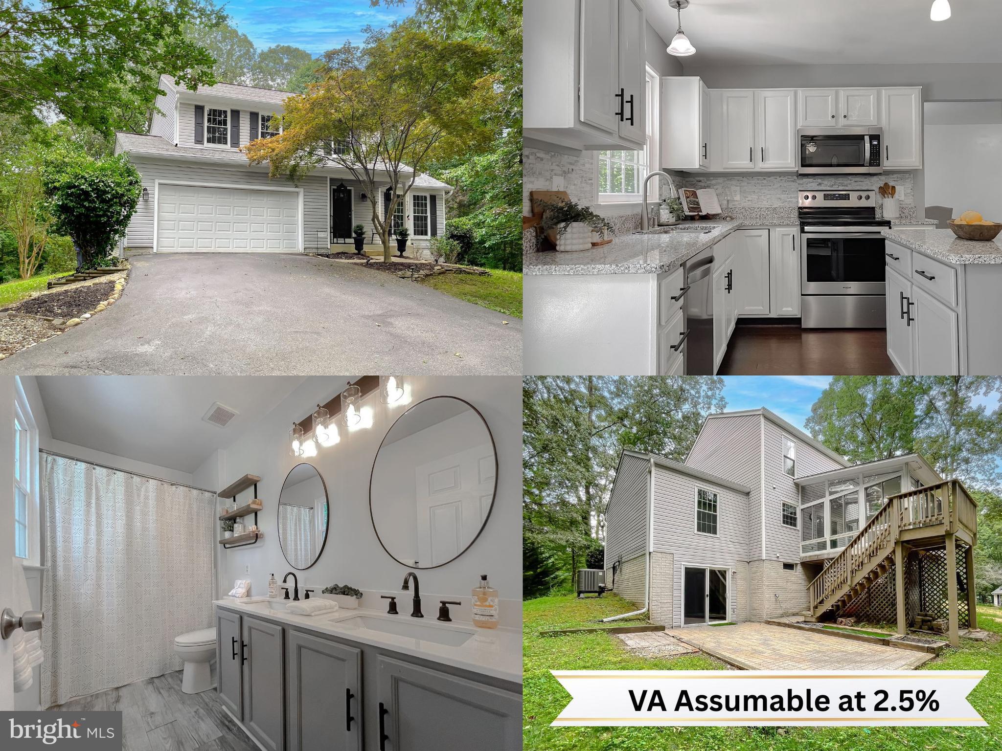 Special Financing Opportunity! This home offers an assumable VA loan at 2.5% (eligibility requirements apply).
Welcome to 16415 Triple Crown Court – A Hidden Gem in Carriage Crossing!
Tucked away in a quiet cul-de-sac in the sought-after Carriage Crossing community just off Route 231, this beautifully maintained 3-bedroom, 3.5-bath home offers the perfect blend of comfort, style, and functionality—set on a private and peaceful 1.12-acre lot backing to trees.
The main level welcomes you with solid hardwood floors, modern brushed nickel light fixtures, and a bright, open layout ideal for both everyday living and entertaining. The updated kitchen features quartz countertops, white cabinetry, a gray painted island, stainless steel appliances, and a stunning marble layered backsplash. Just off the breakfast nook, the sunroom adds beautiful natural light and provides a relaxing spot to enjoy the scenic backyard views.
From the sunroom, steps lead to a spacious paver patio, making this home an entertainer’s dream for year-round hosting—BBQs, gatherings, or quiet evenings under the stars.
The updated powder room includes a vessel sink, storage vanity, and gorgeous textured modern wallpaper.
Upstairs, the primary suite offers a walk-in closet with custom organizers and a recently updated en suite bath with LVP flooring, double sinks with quartz countertops, modern lighting, and sleek black fixtures. Two additional bedrooms and a full hall bath complete the upper level.
The finished walk-out lower level features new LVP flooring, a full bathroom, and a laundry area with a butcher block folding station. There's also ample storage space throughout.
Additional upgrades and features include:
Updated HVAC (2024)
New water heater (2024)
Fully insulated garage (2022)—ideal for a workshop or hobby space
Driveway sealed (2023)
Attached 2-car garage with TV mount and workspace setup.
Located in a commuter-friendly area with easy access to Washington, D.C., PAX River Naval Air Station, and Andrews AFB, this home truly checks every box.
Back on the market—previous buyer financing fell through! Don’t miss your chance to own this thoughtfully updated and beautifully maintained home at 16415 Triple Crown Court. Schedule your showing today!