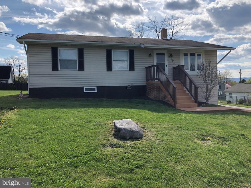 Cute raised rancher in small community of the beautiful Shenandoah Valley.  Close to Winchester, I66 and Skyline Drive.  Three bedrooms and two baths on main level with fourth bedroom in Basement.  Washer and Dryer hook-ups are in the basement.  Basement Family room ready for your additional improvements and decor.  Large lot with lots of hard scape and a good sized private cement deck with electrical outlets should you bring your hottub!  Walk to the nearby park for the merry-go round, slide or a basketball game...and yes softball!  Or just play soccer in your own backyard!  More photos coming.  All Info to be verified by buyer's agent.  All sizes approximate.
