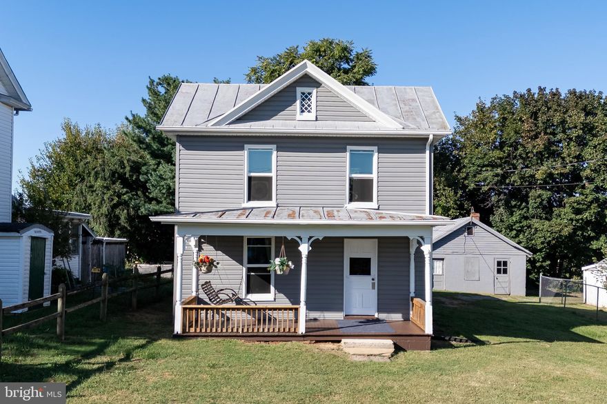 This well-maintained home features new vinyl siding, fascia, gutters, and a freshly painted front porch. Located on a nice in-town lot with a 2-car detached garage, it offers great curb appeal and convenience. Inside, enjoy laminate flooring throughout the main level, a spacious living and dining area, and a full bath - all freshly painted. The kitchen includes all appliances, wood cabinets and laminate countertops. If you head up the charming steps, there are two bedrooms with original wood floors and classic trim throughout. Other upgrades include replacement windows and a 200-amp electric panel. This home as a great mix of updates and character—perfect for full-time living with a great location in downtown Luray, within a mile of everything you could need and more!
