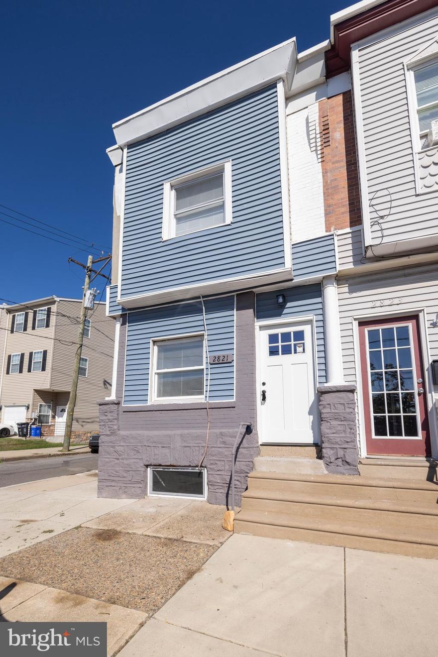 Back on market!  Buyer fell through! 
Welcome to 2821 E Ontario Street; a fully renovated 2-bedroom, 1.5-bath home in a growing Philadelphia neighborhood. This property features an eat-in kitchen with new appliances, new recessed lighting throughout, new flooring and plumbing. The electric for the entire home, inside and out, will be completed prior to settlement.  In addition, there is a bonus room that could be used as an office, a small private backyard, and a full unfinished basement. The home has a new HVAC,  water heater, and central air. The yard will be maintained until settlement, and there's plenty of street parking.  Sold As-IS. Inspections are for informational purposes only. This is a great opportunity in a neighborhood with easy access to highways and SEPTA.  Schedule your showing today!