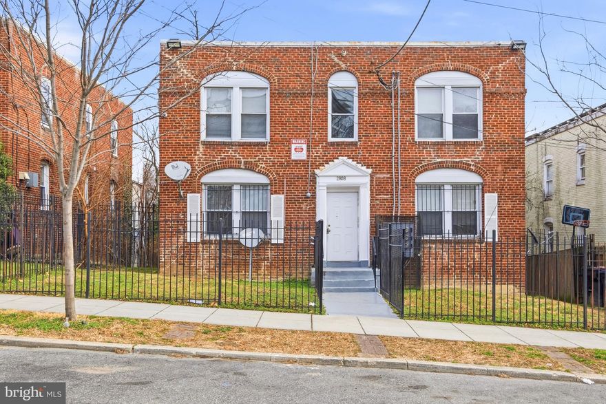 With the interest rates dropping, this is the perfect time to buy a 4-unit multifamily property in DC.    Each unit has 3-bedrooms, 1 bath, washer dryer and tons of light.  One unit is currently occupied, generating rental income of over $2,129 per month. When fully leased, projected rental income exceeds $8,500 per month. FHA and VA financing options are available for owner-occupants. Live in one unit while rental income covers the mortgage. 

Convenient access to Anacostia, Navy Yard, Capitol Hill, and downtown DC. Easy access to public transportation, shopping and dining.   *Showings require at least a 2 hour notice.**
