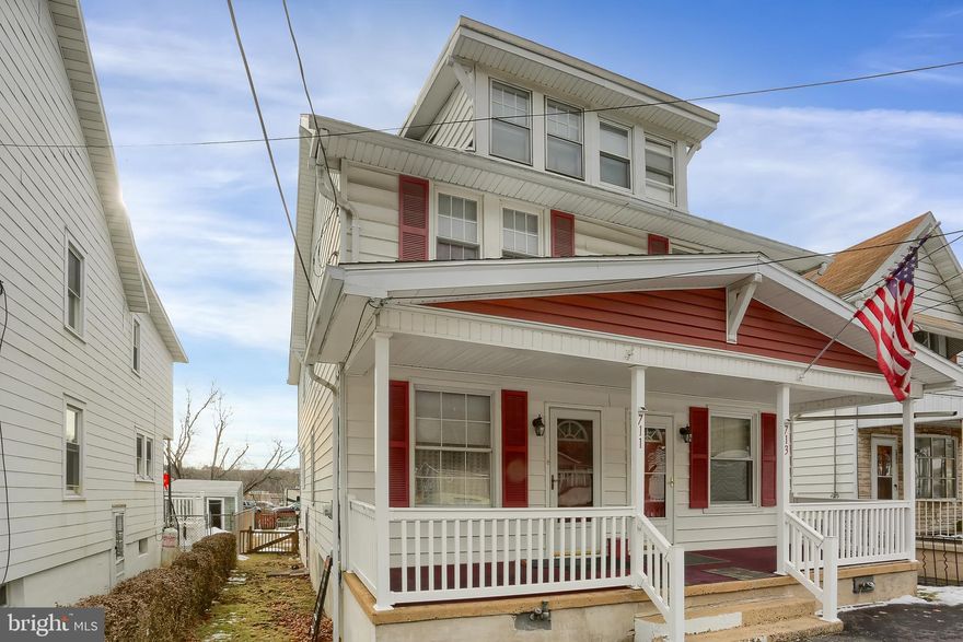 Welcome to this beautifully maintained 3-bedroom, 1-bathroom semi-detached home, offering affordable living just minutes from local amenities! This home is truly move-in ready, featuring a newer replacement roof, a brand-new deck, and a remodeled bathroom for modern comfort.  
Step inside to a bright, clean kitchen that’s perfect for meal prep and gatherings. The home boasts great curb appeal with stylish vinyl rails and posts, enhancing its inviting exterior. A walk-up attic provides additional space, while the basement offers ample storage for all your needs.  
Don’t miss this fantastic opportunity to own a well-kept, low-maintenance home in a convenient location! Bonus: Parking available in front of home!

**713 adjoining property is also for sale in a separate listing, great for multigenerational living!**