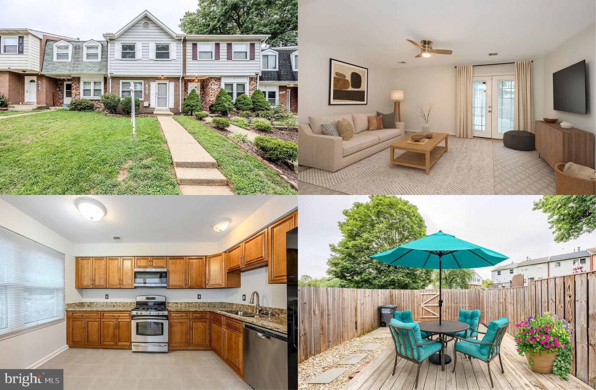 Nestled on a premium lot with parkland located in the front and the rear, this charming updated two-story, 3-bedroom townhome is designed for modern living. A brick and siding exterior, 2-assigned parking spaces, and fully fenced rear yard with a large deck and shed create outdoor appeal. Inside, warm wide plank flooring greets you in the foyer. To the left, the sun-filled kitchen is sure to please with gleaming granite countertops, an abundance of upgraded cabinetry, chic new tile flooring, quality stainless steel appliances, and a breakfast nook. Just beyond, an open-concept dining and family room with a sleek contemporary lighted ceiling fan creates a warm, welcoming vibe. Here a French style door opens to the deck and large fenced yard backing to trees and open common and playground area, ideal for outdoor relaxation and gathering with family and friends. A powder room and laundry with full sized washer and dryer round out the main level. Ascend the stairs to the upper hallway with pull down attic stairs, and onward to the light filled primary suite boasting a lighted ceiling fan, reach in closet with mirrored doors, and private half bath. Two additional bright bedrooms and an updated hall bath with a tub/shower and spa tone tile flooring and surround complete the upper level. Additionally, plenty of convenient and close visitor spaces make entertaining a breeze! All this is in a peaceful setting with a lush common area with a gazebo across the street and parkland behind. Everyone will appreciate the easy access to major roads, public transport options including the VRE, and the abundance of dining and shopping options at Potomac Mills and Stonebridge Town Center just minutes away!