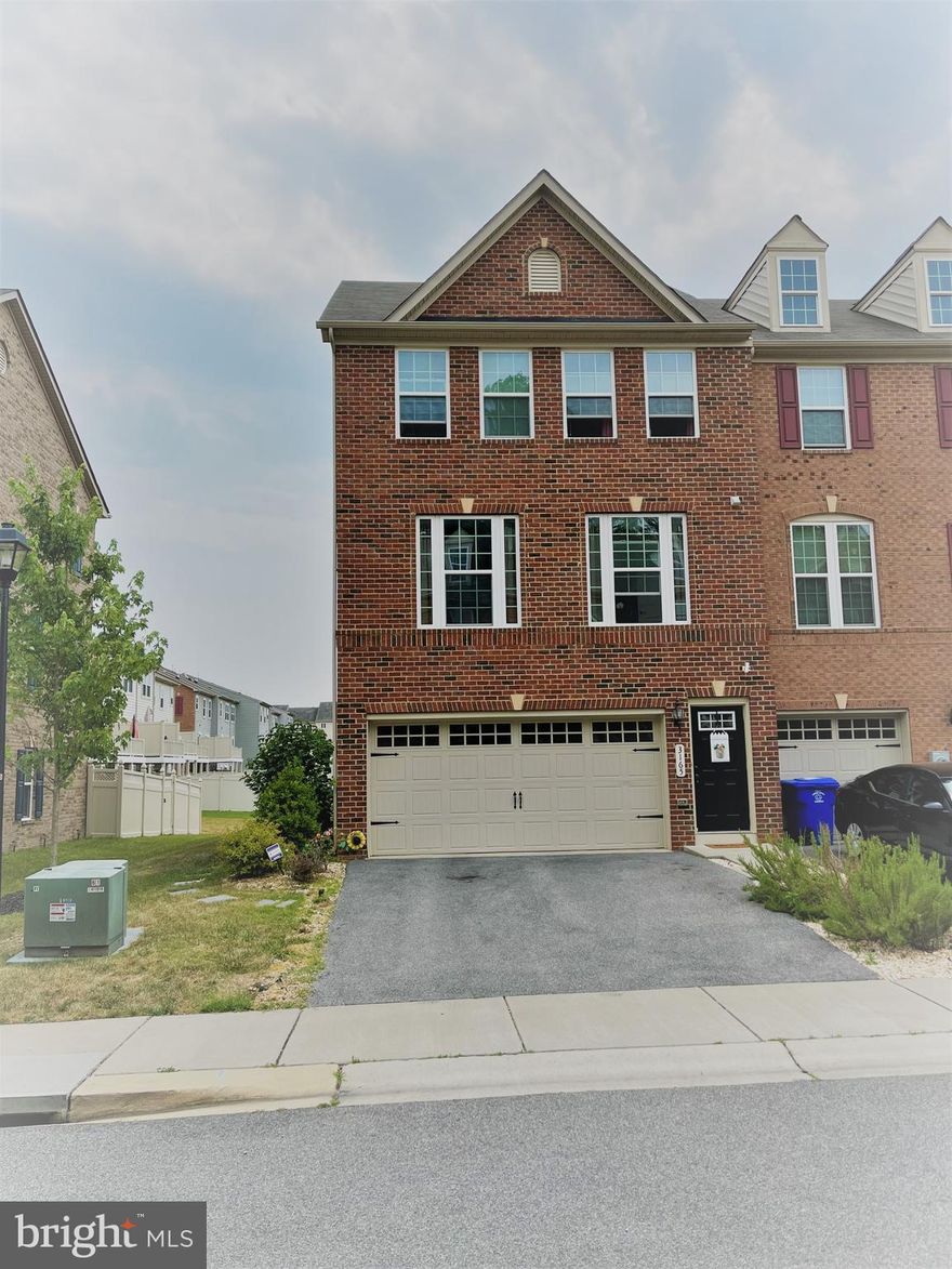 Showings will be during the hours of 11AM to 7PM per owners request ! Welcome home  to Adams Crossing and this Beautiful 3 Level, 3 Bed, 2 Full and 1 Half Bath End-Unit Townhome,  open concept with the generous living area boasting  hardwood floors on main level , Kitchen features gas cooking,  granite counter tops, stainless steel appliances, recessed lighting, Maintenance free deck overlooking common grounds. Upstairs you will find 3 ample sized bedrooms 1 bath, Master Suite will boast tray ceilings, lots of light and an owners bathroom to include shower and soaking tub, Clothes washer and dryer are on 3rd level which will be conveying with property . Lower level serves as your entrance to your new home and easy access to your sizeable 2 car  garage + your lower entertainment area then you can walk out to your fully fenced back yard and enjoy your rear patio or play with your fury friend on the lawn . Conveniently located to Rt 5, US 301, Minutes to I495, Commuter lots, Schools,  lots of shopping, dining, + entertainment . Seller will need 15 day rentback after closing !!!