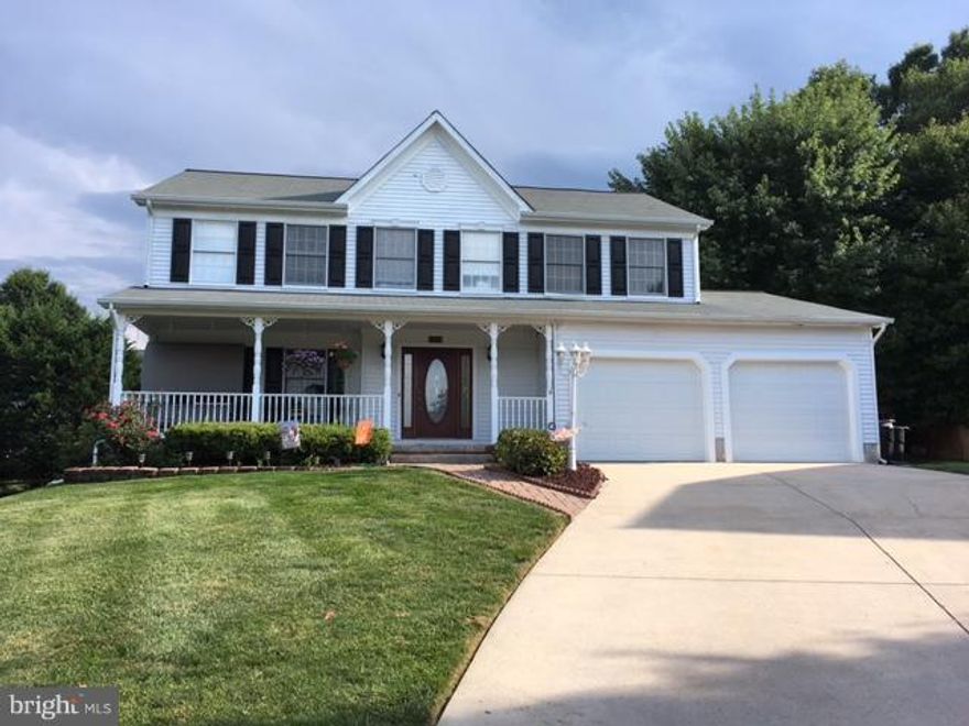 4 BR, 2 full/2 half bath porch front colonial on quiet cul-de-sac has 18x34 AG pool with deck and hot tub! Tons of updates since '06 including paver patio with lots of privacy, roof, LP gas FP, 1st fl Pergo ('16), front door, updated baths, finished LL w/granite wet bar, 5th BR/exercise room, HVAC, gutters, dnspouts. Mas.super bath. Quick occupancy so enjoy the pool before fall. NO HOA. Trash fee