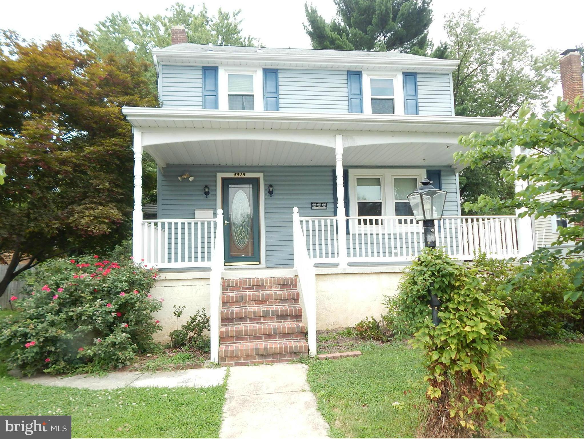 Great curb appeal. Inviting covered front porch tastefully landscaped. Upgrades include remodeled kitchen with 42" cabinets, new foyer & kitchen floor, central air system coupled with desirable natural gas hot water heat. Pleasant tree shaded rear lot. New double pane windows. Low maintenance exterior. Five minutes from the MARC train and the airport.