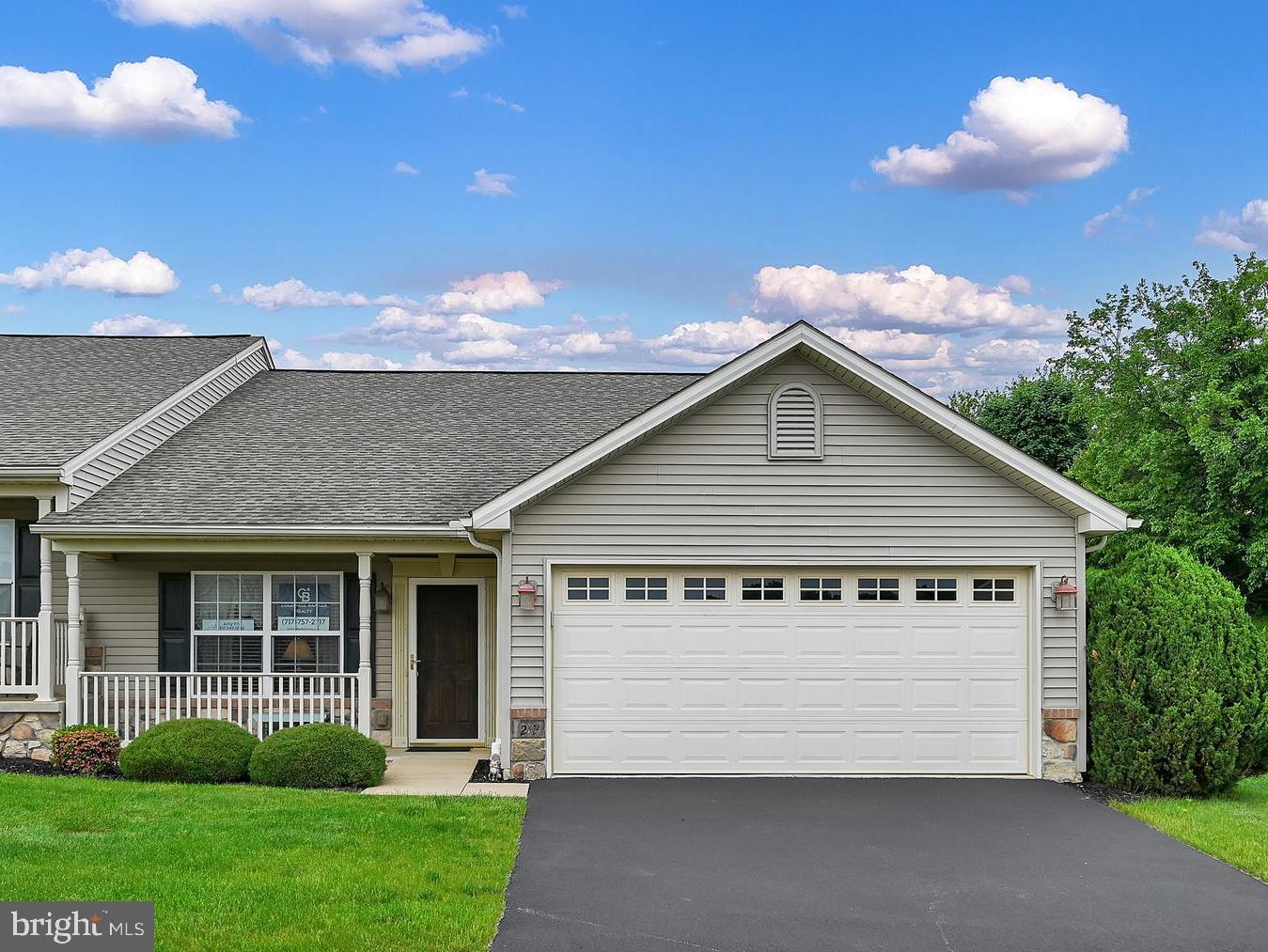 Immaculately cared for villa at the Paddock at Equine Meadows, a 55+ Community. This charming home offers one floor living with a two car garage. The primary bedroom suite has a private bath, walk-in closet, and a sitting area with access to the covered patio. The kitchen has an island and eat-in breakfast area with sliding glass doors to the covered patio. All appliances convey. Easy access to I-83 and Rt 30. 5 minutes to incredible dining, shopping, groceries, medical, and recreation. This convenient location offers a quiet environment for your peace of mind.
