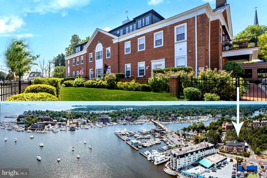 THIS COSMOPOLITAN CONDOMINIUM is a stunning transformation of the previous Annapolis Recreation Center, originally constructed in 1942 as a USO building. It presents a RARE OPPORTUNITY to own a modern residence within the protected Historic District of downtown Annapolis, just steps away from the City Dock waterfront & bustling Main Street!  A private open air terrace offers sweeping views of Annapolis Harbor, the USNA, and the Chesapeake Bay!  Experience seasonal sailboat races & regattas, international boat shows, annual Blue Angels flyovers, and holiday “Midnight Madness” shopping!

THIS 2-LEVEL PENTHOUSE CONDO is the masterpiece of the Annapolis architectural firm Hammond Wilson, renowned  for their award-winning designs. Some of the notable features of this property include secured off-street garage parking, new balconies and terrace, and a sophisticated interior design palette that incorporates high-end detailing, e.g., Thermador and Sub-Zero appliances, all-wood Kountry Kraft cabinets, quartz countertops, Walker Zanger tiles, and Kohler fixtures throughout. It offers 3 spacious bedrooms and 3.5 baths, with a main level primary bedroom suite showcasing two walk-in custom California Closets and luxe bath. The living room includes a gas fireplace and opens to a private terrace with IPE Deck & O.W. Lee gas fire pit providing an alfresco escape for relaxation with unmatched water & downtown vistas. On the second level, there is a large den with an additional gas fireplace accented with stone tile and custom-built ins, separate laundry room, and two more bedrooms each with private bath and views of the US Naval Academy, City Dock’s "Ego Alley" waterway, and glimpses of the Chesapeake Bay and Saint Mary's Chapel. Enjoy entertaining and serving fine wines from your wine room with an impressive automated illumination system. In essence, this grand Condominium combines HISTORICAL CHARM with MODERN LUXURY, making it an unparalleled and discerningly appealing property in the beating heart of downtown Annapolis. SIMPLY SENSATIONAL.