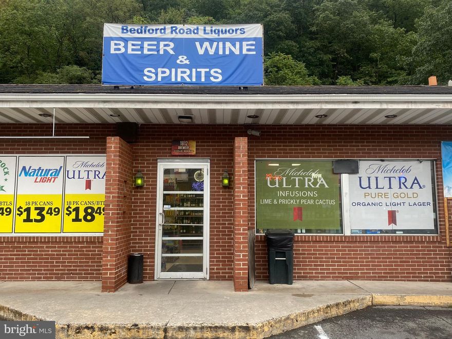 Established Liquor store deli butcher shop and seasonal ice cream stand with average gross sales $1.6m+
(Stable income increasing over 5 years) everything is in great condition, includes large FULLY FURNISHED 3 bedroom 2 bath residence currently used as B&B with around $3,000 monthly income. Liquor license is class D on/off with Sunday sales (included) All furniture fixtures and equipment included.

Located to serve North Eastern Allegany County, nearby PA and North City of Cumberland residents from a nice suburban location on the main road. 325' road frontage with 40+ marked parking spaces, more parking behind the building.

Inventory (averages $130k) is not included in asking price.
