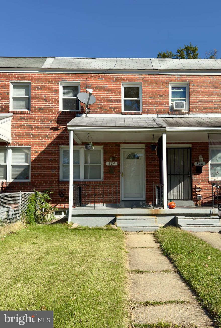 Step into this inviting two-bedroom rowhouse that perfectly blends character and functionality, nestled in one of Baltimore’s well-loved neighborhoods. The home features a roofed front porch overlooking a lush front lawn, creating a welcoming curb appeal that sets the tone for what awaits inside.

The living area showcases warm wood flooring, neutral color tones, and ample natural light, an ideal setting for both relaxation and entertaining. The flow continues seamlessly into the dining space, which opens to the fenced backyard, offering an easy transition for indoor-outdoor living or weekend gatherings.

The kitchen is equipped with built-in cabinetry, a refrigerator, stove/oven, and a tiled backsplash, giving it both functionality and charm. Upstairs, you’ll find two spacious bedrooms featuring wood floors and sunlit interiors, creating a serene retreat at the end of the day.

The bathroom offers a tiled flooring, a soaking tub, vanity mirror, and a skylight that enhances the space with natural brightness. Additional storage can be found in the unfinished basement, while street parking ensures easy accessibility.

Small pets are allowed with a $500 non-refundable fee and signed pet addendum.

Nearby Landmarks & Conveniences:

Just minutes to Johns Hopkins University and Waverly Farmers Market

Close to Lake Montebello and Herring Run Park for outdoor activities

Quick access to Downtown Baltimore and I-83 for easy commuting

Near The Rotunda, Charles Village, and local dining spots along Greenmount Ave

Agency disclosed upon initial contact. Agent conducts showings; BMG manages follow-up, paperwork, move-in post-approval. Vouchers work with BMG directly.