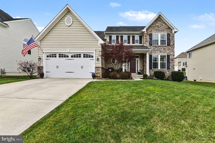 Welcome to 1110 Many Lane, in the very sought-after Kelly Glen Community of Bel Air, Maryland. Boasting over 4,200 square feet of total living space, this beautiful home offers a truly functional layout with room for everyone. Upon entering from the front porch, you’re greeted by a two-story foyer with hardwood flooring. The kitchen features a huge center island/breakfast bar with gorgeous granite countertops, 42-inch cabinets, and brand-new stainless-steel refrigerator and dishwasher, all open to a dining room with a vaulted ceiling and the spacious family room which includes a cozy gas fireplace. The formal dining room and office space are elegantly separated by French doors, for style and functionality. Upstairs, the primary suite boasts two large walk-in closets and an attached spa-like bathroom with soaking tub. The additional 3 bedrooms offer ample closet space and share a full bathroom. Brand new premium carpet and padding installed in 2022 add comfort and style throughout the home. The finished lower level provides a large rec room, a fifth bedroom or office, full bathroom, and an expansive flex space perfect for a home gym, playroom, home theater or additional living area, along with plenty of storage. Outside, enjoy a large patio with pergola, a level rear yard, built-in fire pit and a retaining wall—perfect for relaxing or entertaining.