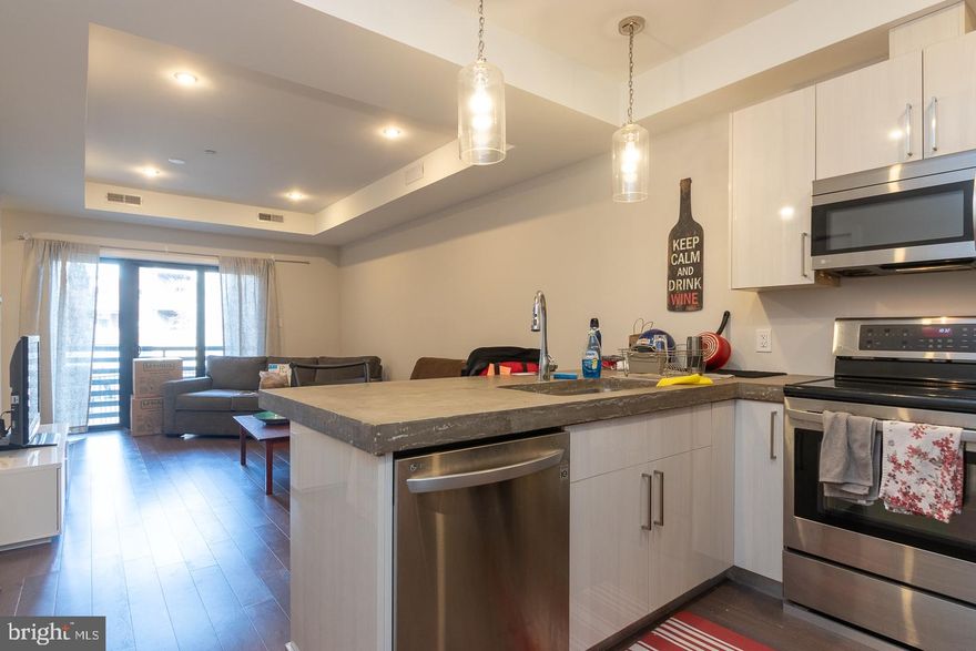 This third floor 2 bedroom and 2 full bathroom apartment has stainless steel appliances, washer dryer in unit, PRIVATE BALCONY, natural light and easy access to the roofdeck.  WATER AND INTERNET INCLUDED IN THE PRICE! Tenant pays electric. The apartment comes equipped with Business Class internet, smartphone controlled lights and appliances, a virtual concierge, and digital keys. The floor plan has a separate dining and main living area for your convenience. Nice sized bedrooms and large bathrooms. There is a spectacular shared roofdeck complete with a grill, a refrigerator, and breathtaking views of both the downtown skyline and the Delaware River. Easy access to all major highways and amazing restaurants and nightlife. Come check it out before it's gone! Pets welcome for $25/month and a one time $250 deposit. Only 1/2 month security deposit and 1st months rent due up front! Monthly parking lot located just a 4 minute walk from the building for an additional fee.