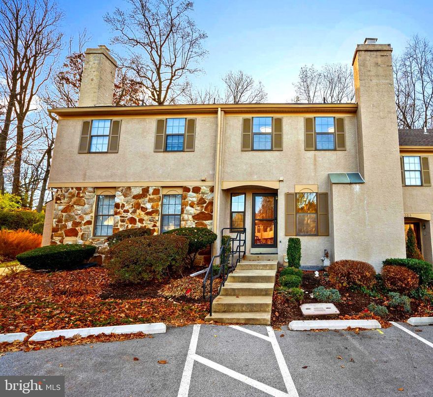 Welcome to a truly refreshed and beautifully updated townhome in the always-popular Willistown Woods community. Every space in this home has been thoughtfully improved to offer both style and convenience, creating an ideal place to settle in and enjoy.

The moment you enter, you’ll notice the warm, modern feel created by the new light oak wood flooring that extends across both the first and second floors. The completely updated kitchen is another standout feature, offering brand-new appliances, clean lines, and a bright, welcoming atmosphere that makes cooking and hosting effortless. A new washer and dryer are also included—one less thing to worry about on move-in day.

Significant upgrades give this home exceptional long-term value: a New Roof with updated decking, soffits, and ridge vent (2023), New Skylights (2023), New Hot Water Heater (2023), and fresh paint throughout the entire interior (June 2025). Everything feels new, crisp, and well cared for.

The layout is incredibly versatile. The front living room, complete with a charming brick fireplace, can easily accommodate a formal dining area. Toward the back, the kitchen flows into a dining space and an additional living area that you can customize however you’d like—family room, office, play space, or reading nook. Large windows and sliding glass doors bring in natural light and offer peaceful views of the wooded landscape behind the home.

Your private patio is perfectly positioned for outdoor dining, relaxing, or simply unwinding in your own quiet corner of nature. Fencing on both sides adds extra privacy without taking away the beautiful views.

Upstairs, the Primary Suite offers impressive space—created by combining two bedrooms—to give you a roomy, comfortable retreat with excellent closet storage and a nicely updated en-suite bath. A second large bedroom and an updated hall bath complete this floor. The third-floor loft bedroom feels like a hidden getaway, enhanced by skylights and a window seat that’s perfect for relaxing with a book or enjoying the sunshine.

If you’re looking for additional space, the large unfinished basement offers endless possibilities for future expansion: a gym, media room, hobby area, or anything else you can imagine. Two dedicated parking spaces are located just steps from the front door.

This particular home enjoys several unique advantages—an expanded living room that’s six feet larger than most models and a private wooded backdrop that enhances the sense of peace and seclusion. Willistown Woods is known for its mature landscaping, walking trails, playground, and gazebo, all within the highly rated Great Valley School District and minutes from the shops and restaurants of downtown West Chester.