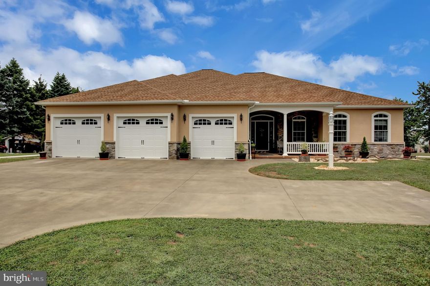 No cramped developments or HOA fees here, just SERENE COUNTRY LIVING & ABUNDANT WILDLIFE. SPRAWLING ONE STORY CUSTOM STICK BUILD. Magnificent open concept Great Rm to interact and engage w/ family & friends, featuring huge eat-in kitchen, dining, living, and rec areas. Enjoy bike rides & dog walks in a safe, quiet neighborhood on a dead end road w/ turnaround. Literally only minutes from Hbg, Hershey Park, York, or Mechbrg/Camp Hill areas. $41K COMPETITIVE PRICE REDUCTION. Over an acre of level land. Views for miles. 3 generous BRS, w/ possible 4th off Master Suite. 3 Full Baths. Upgrades incl:  9ft walls, 10ft Tray Ceilings, Hardwoods, Porcelain Tile, Ultra-Plush Carpet w/ 8lb pad, Archways, Rounded Corner Bead, Chef's Kitchen w/ high end appliances, Dbl Convection Wall Ovens, Induction Smooth Top Range, Trash Compactor, DW, 32 Cu ft Refrig, and W/D all included, & more.  Leather finish Granite Bkfst Bar surrounded by smooth Granite Counters, KraftMaid Dovetail Cabs w/ Maple Glaze Finish, Upper/Lwr Mould & Built-In Desk Station. Whole House Sound Sys. ALL INTERIOR WALLS FULLY INSULATED, Cust Light Pkg thru-out w/ Multiple Dimmable Zones, Gas Fireplace flanked by Built-Ins, Wall to Wall Cabs in Large Pantry w/Cust Hardwood Counters, 3 Epoxy Flr Garage Bays & Cust Cab Util Sink. Outside access to basement. 9ft Poured Foundation Walls. Master Luxury All Tile Spa Bath, Dual Faucet Granite Sink, Huge 2 Person Walk-In Tiled Shower w/multiple body sprayers, 24 spray jets-2 Person Tub, Make-Up Station, huge Walk-In Closet & Lg Sitting Rm. Zoned High Efficiency Heat Pump Sys w/ 80 Gal Hybrid Hot Wtr Heater & 17 KW Generac Whole House Generator fed by 500 Gal Underground Propane Tank also services beautiful Stone Fireplace w/ TV inset. 36 in. wide doors thru-out with future special needs in mind.