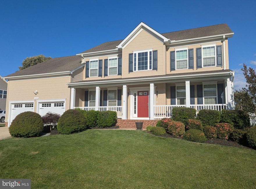 With a great layout, tons of living space, popular location, well-ranked schools, community amenities, and a corner, fenced, cul-de-sac lot, this Leonard's Grant "Frederick" model has it all! A 2' rear bump out gives this 5-bedroom, 3.5 bath Colonial more than 4,300 sq. ft of comfortable living space. Wave hi to the neighbors from the welcoming front porch, and then enter the soaring two-story foyer with lots of natural light. To the right,  adjoined formal living and dining rooms allow for gracious entertaining. To the left, French doors provide a quiet space for the home office/study. 9' ceilings and attractive engineered hardwood flooring grace the entire main floor. Follow the hall w/ decorative wainscot into the heart of the home... the open eat-in kitchen and family room. With all the upgrades, any chef will delight in this kitchen's gas range, large island, tall Maple cabinets w/ ample storage, Granite counters, pantry closet, and stainless appliances featuring a 1-year fridge and dishwasher. Informal dining at the breakfast bar or table area. Take your coffee out to the Breakfast/Sun Room and enjoy the morning's early light. The family room includes a propane fireplace for chilly nights, built-in speakers, and plenty of space for large gatherings around the big game. On nice days, head out to wrap-around paver patio, gather round a fire pit, fire up the grill or relax in a comfy seating area. Plenty of room to play in the big backyard, and the vinyl privacy fence is great for keeping kids and pets in view. Highlights in the Primary ensuite include a sitting room/fitness area w / skylight, cathedral ceiling, shiplap accent wall, huge walk-in closet and attached bath with walk-in tiled shower, tile-surround soaking tub, and double sinks. Three more good-size bedrooms upstairs. New washer in convenient 2nd-floor laundry, too. Elevated ceilings continue in the lower-level's 945 sq. ft of finished space. The interior steps land in a big game room w/ chalkboard wall, built-in playhouse, and rock-climbing wall. Gamers and movie buffs will love the surround-sound media room. A legal 5th bedroom and full bath make a great space for guests or teen. LL has unfinished storage, and extra wide walk-up stairs to backyard. Shelving and work bench in the high-ceiling garage. A powder room and mudroom add convenience to the main floor layout. Never run out of hot water with the newer tankless water heater, and take comfort from the recently redone air conditioning system. Just steps away from the community pool, playgrounds, tennis, basketball, rec fields and jogging paths, this well-maintained home is also only minutes from downtown Leonardtown, its wharf, and major commuter routes to points both north and south. Don't miss your opportunity to view this extraordinary home. Schedule your showing today!