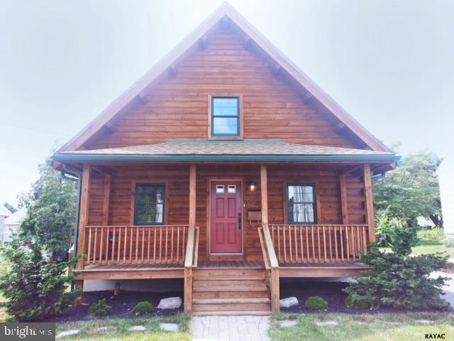 Gorgeous log cabin in the heart of the borough!This never been lived in but meticulously maintained, absolutely stunning home was a dream never realized for the sellers but a dream come true for one lucky buyer!Custom kitchen w/ SS appliances, huge finished lower level w/ walk out, adorable yard w/ covered porch, shed & plenty of parking, enjoy the winter views!!