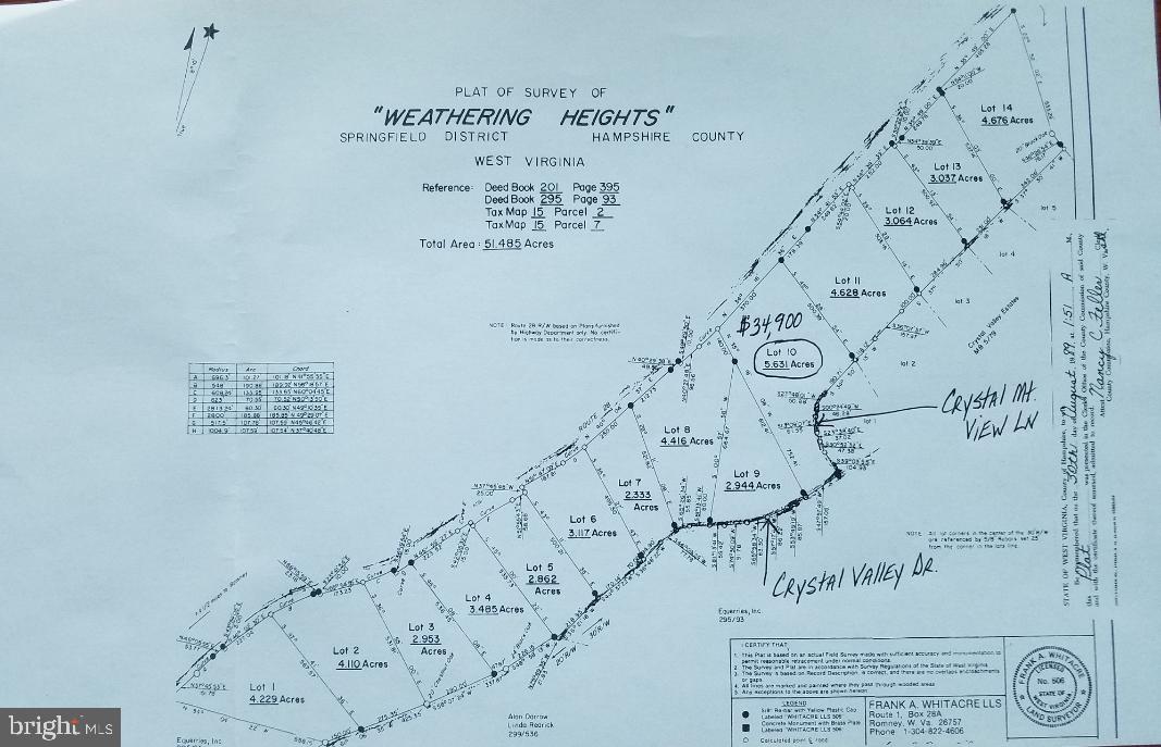 CRYSTAL VALLEY ESTATES - Land