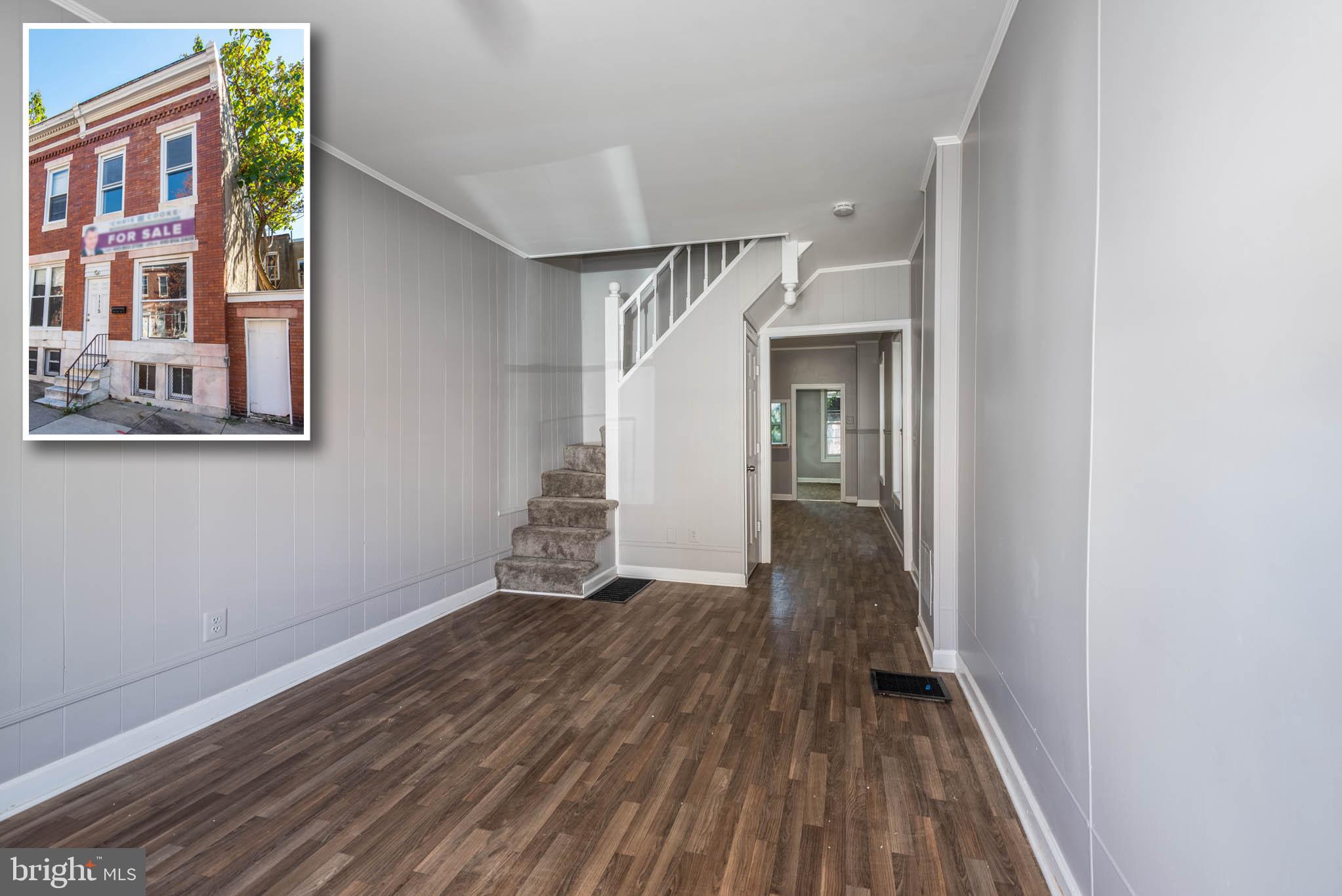 INCREDIBLE OPPORTUNITY TO OWN THIS TURNKEY ROWHOME! Main level with wood flooring, a spacious living room, separate dining room, a large kitchen with laundry hookups, and a half bath, upper level with 3 bedrooms, 1 full bath, and an unfinished basement for storage! Convenient to Druid Hill Park & downtown Baltimore!