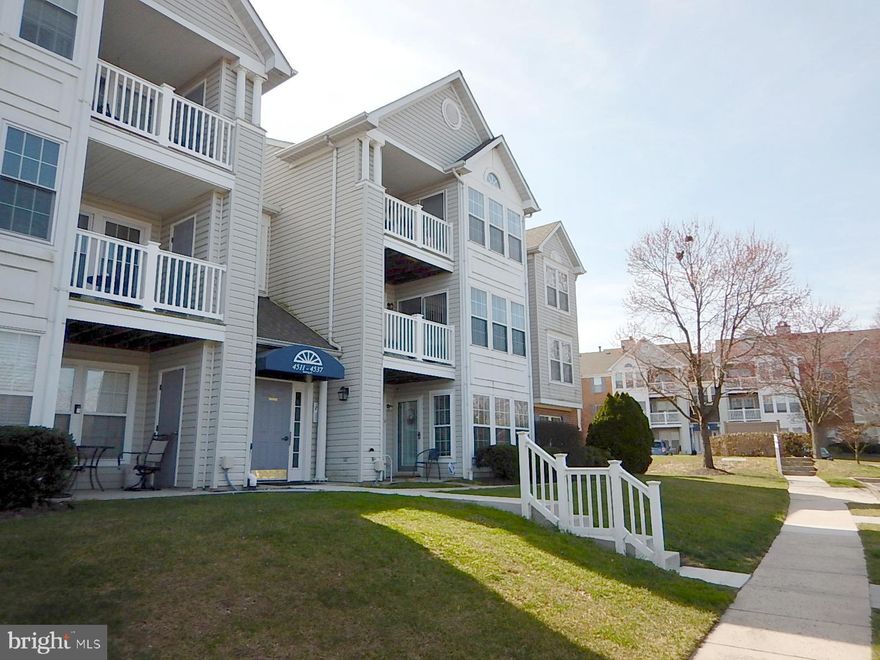 First floor rear condo overlooks grass and common grounds. There is a French door from the kitchen table area that leads out to the patio and small storage closet. The condo faces west and gets plenty of light, and sunsets. Primary bedroom has a full bathroom and walk-in closet. The second bedroom is on the opposite side of the condominium and has a full bathroom next to it. There can be a dining area adjacent to the living room, but there are options how to arrange furniture because it is all one room. Each resident gets one parking pass for reserved owner parking, but spaces are not assigned. There are plenty of guest parking spaces available. Two pets are allowed per unit with a weight limit of 30 pounds. All appliances are included plus a Home Warranty that covers the HVAC systems, plumbing, electrical, and appliances for 1 year from the date of settlement. Excellent opportunity!