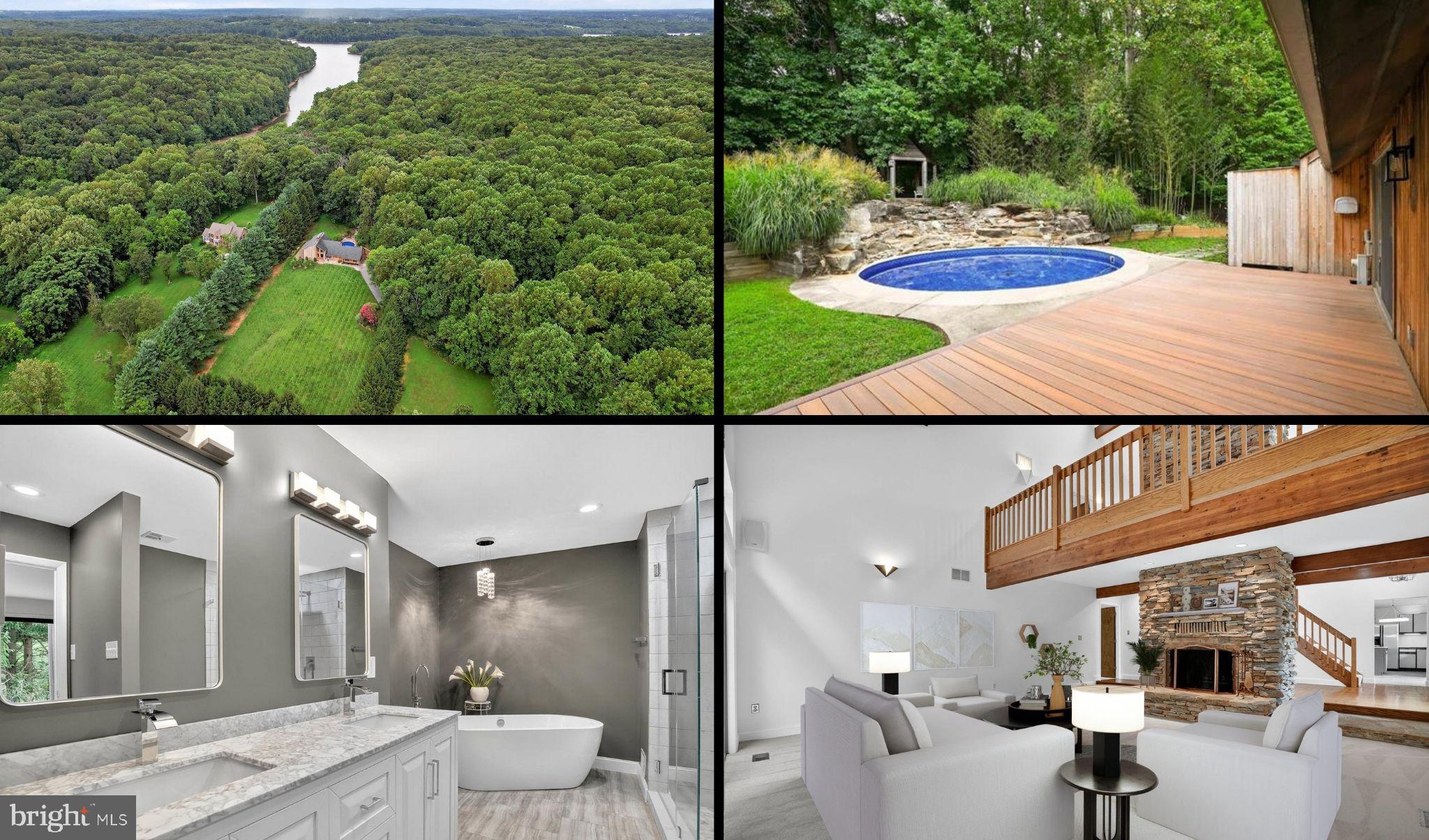 Set on over 3 acres in the sought-after Brighton Pines neighborhood, this stunning home offers space, privacy, and unbeatable access to nature. A dramatic two-story foyer leads into a light-filled great room with a soaring stone fireplace and sliding glass doors that open to a private side deck, perfect for relaxing or entertaining.
The main-level primary suite features an updated en suite bath and private access to the deck for peaceful mornings or quiet evenings. The kitchen includes a center island, pendant lighting, upgraded countertops, and a bright breakfast area. The dining room sits just off the kitchen and opens to the rear deck. The adjacent family room also connects to the rear deck and pool, creating a seamless flow for indoor and outdoor living.
Upstairs are three freshly carpeted bedrooms. Two have private balconies, and the third offers a walk-in closet. The basement is unfinished and offers a large, versatile space ready for your vision.
Backing to WSSC land and the Triadelphia Reservoir, this property offers a unique connection to nature with access to boating, fishing, trails, and more. Surrounded by mature trees and frequent wildlife sightings, this home delivers a peaceful, private lifestyle in the heart of Brighton Pines.