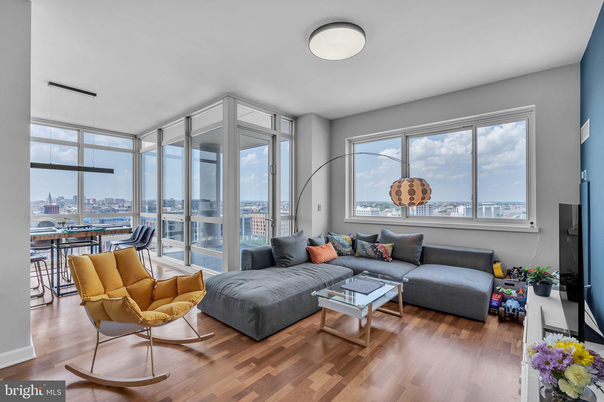 Welcome to Waterfront Square! Enter into this sun-filled completely upgraded Two bedroom/2.5 bath Condominium with 10ft Ceilings and Walls of Windows. Seller has spared no expense on Kitchen Cabinetry, Hardwood flooring Thru-out, Custom Closets in both Bedrooms. Enjoy mornings on your expansive balcony with tranquil upriver views. Waterfront Square amenities are second to none and include: State of the Art Fitness Center, Lap Pool, Spa Services, Large River Deck for lounging, 24 hr. Guarded Gated Entry/ Concierge, Two Dog Parks, Walking and Jogging Trails, Guest Parking and a Weekday Daily Shuttle Service to Center City. This Condominium is Located in Northern Liberties with all the quaint Restaurants and Coffee Shops. Location is superb with easy access to ALL major highways and bridges. Don't miss your chance! One Parking License Included as well.