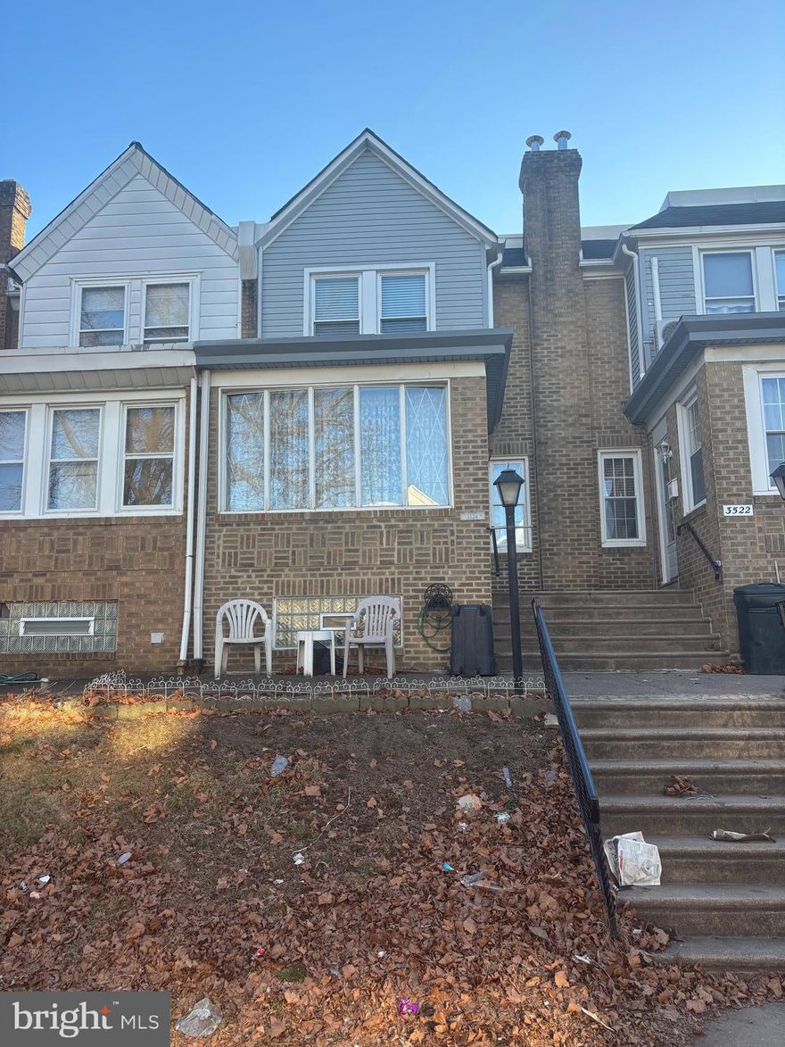 Welcome to 3524 Englewood St.  Conveniently Located 1 block and 1/2 from Frankford and Cottman Ave. 1 bus to Frankford terminal. Location, Location, Location. Very nice and quiet block close to local shops and main roads. Has a rear deck that partially covers rear driveway and front Patio to enjoy company.
Home is being sold as is and is in need of some work.