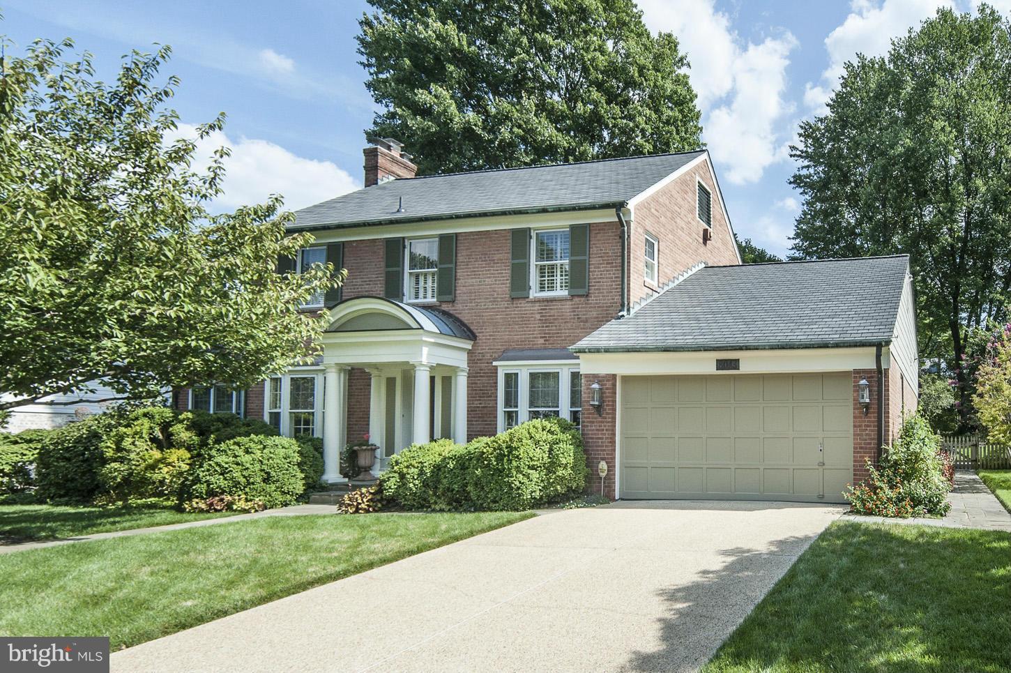 New Price! Renovated colonial in Chevy Chase! Fabulous gourmet kitchen/family w breakfast area, french doors to patio w pergola, yard and garden. Large DR, LR, OFF with cathedral ceiling. 4 BR up inc. master suite with large walk-in closet, renovated bath with separate shower and double vanities. Third floor walk-up exp. space. Lower level rec room, full bath, wine room. Att. two car gar.
