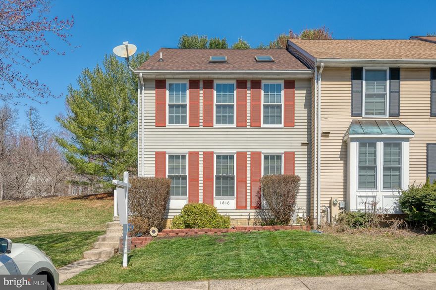 Welcome to 1816 Chester Way, a meticulously maintained, end of group townhome with tons of recent updates. Just inside the door you'll find a foyer and powder room. The eat-in kitchen has newer stainless steel appliances and plenty of counter space. The dining room has decorative molding and leads to the sunken living room with sliders to the maintenance free deck (2017) with stairs to the private yard. Upstairs the primary bedroom has a vaulted ceiling with skylights, two closets and renovated primary bathroom. The additional two bedrooms also have vaulted ceilings and there is another renovated bathroom in the hall. The lower level is also finished with a large family room with fireplace, laundry/storage room and rough-in for bathroom. An outdoor storage shed conveys. Other updates include a new sump pump (2019); roof and skylights (2020); new front railing (2021); some replacement windows (2023 & 2019); interior and exterior doors (2023); and water heater (2025). Sellers request to stay in the home through 5/31/25.