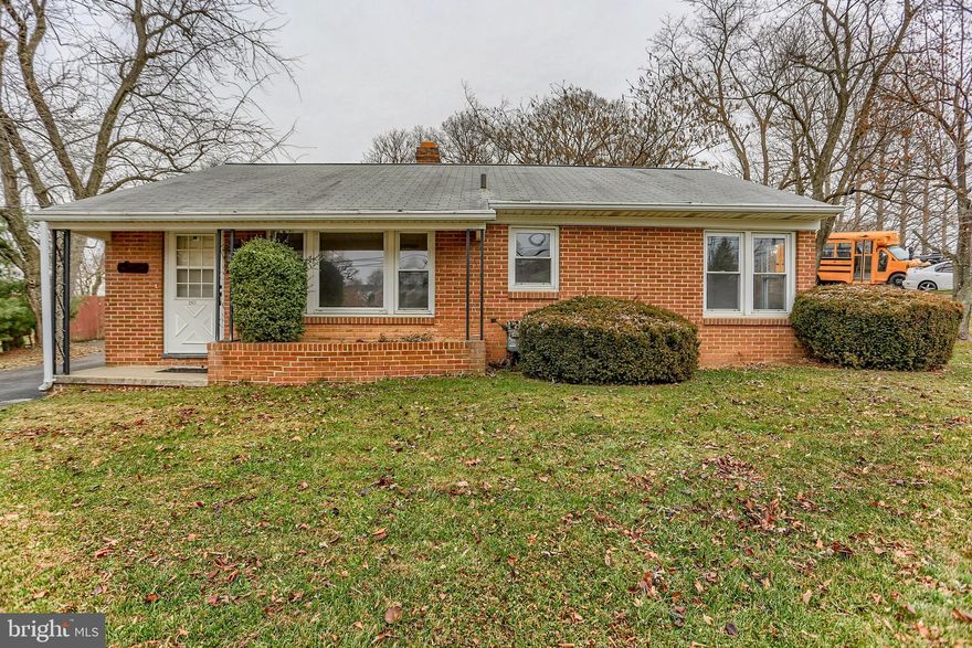 3 bedroom brick rancher with a carport and 2 car detached garage.  Freshly painted.  New carpet and laminate floors.  Hardwood floors in 2 bedrooms.  Hardwood under carpet in other rooms.  3rd bedroom is currently used as formal dining.  Partially finished basement with 2nd bath.  Gas heat & Central air.  1/3 acre in South Hanover convenient for Maryland commuters.