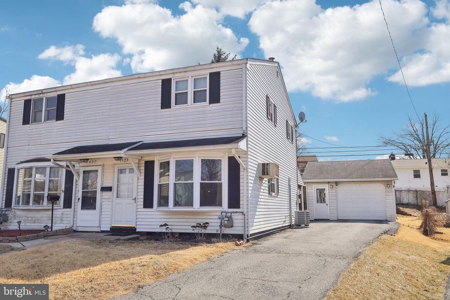 Welcome to this move-in ready twin home in the desirable Kaywin neighborhood. The main level has updated flooring and is highlighted by large windows that fill the space with natural light. The living area seamlessly flows into the dining area, creating an inviting space for relaxation and entertaining. The adjacent kitchen boasts a gas cooking range, dishwasher, a tile backsplash, and a convenient pantry. Tucked away is the main floor laundry area for added convenience. Upstairs, you’ll find hardwood flooring, and two spacious bedrooms, each featuring ample closet space. The bedrooms share a well-appointed and updated full hall bath. Outside, a covered back patio and beautiful fenced-in yard are perfect for summer barbeques and outdoor gatherings. The detached one-car garage and large driveway that accommodates three additional cars ensures plenty of parking. Boasting central air and efficient gas heat! This home is ideally located close to downtown Bethlehem and just minutes from St. Luke’s Hospital, Monocacy Park, Wind Creek, many great restaurants and other local amenities. Plus low taxes! Don’t miss the opportunity to make this delightful home yours!