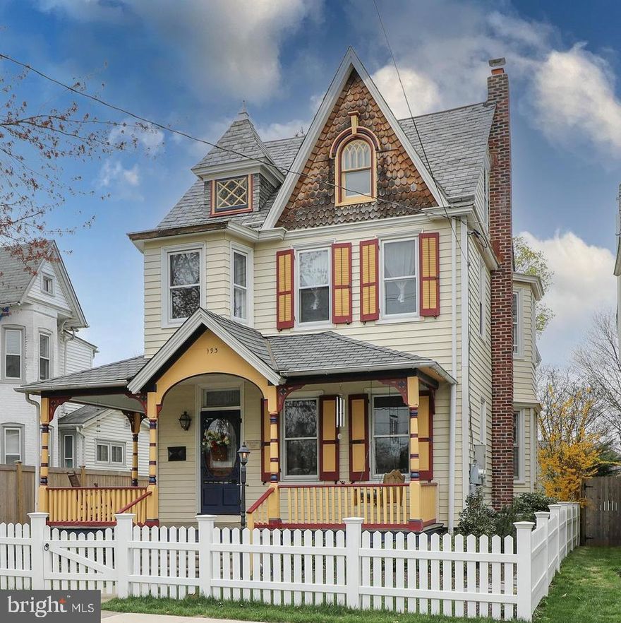 Incredible opportunity to experience Doylestown Boro living at it's finest. Original turn of the 19th century Victorian home includes a 2018 addition and total rehab of the home, offering the best of both worlds. The wrap around front porch with it's relaxing porch swing is just begging you to come sit and take a moment before heading inside one of the two front entrances. The first brings you into the front foyer, with pocket doors showing off an open floor plan with a living room leading to the dining area and kitchen. The second entrance brings you into a side entry foyer with a coat closet and powder room with European inspired tile. At the heart of the home, a true "Cooks Kitchen" is sure to please with a center island that seats a crew, Wolf gas stove with a pot filler faucet, double oven, Sub-Zero refrigerator, quartzite countertops and enough custom cabinetry to fit everyone's needs. The Kitchen has a spacious dining area with original built-ins for added storage and charm. It also offers a wood burning fireplace with Mercer tile framing the firebox opening as well as the hearth. A first floor Owner's Suite is located in the back of the home, and offers a spacious bedroom, good closets and an En Suite Bath with double sinks, shower, soaking tub and linen closet, all well done with quartzite and tile. Hardwood floors throughout and a washer/dryer on the main floor completes the easy living feel. Head up to the second floor and you'll find 3 Bedrooms with custom closets and plenty of windows providing lots of natural light and hardwood floors throughout as well as a full Bath with double sinks, tile and quartzite.  There's also a second Kitchen, 2nd Laundry room and an additional Family Room, providing options for separate living spaces for families, or an in law or au pair suite.  Check out the 3rd floor and you'll discover a finished room with charming leaded glass windows tucked under the eaves and a storage closet that runs the entire length of the room. It was used as an additional hang out area but could be a 5th bedroom, an office, workout room, artist loft...you decide! There's also a finished basement that offers a rec room/family room as well as a home office/student study area.  An unfinished section offers great storage and a place for the mechanicals.  Outdoors you'll find a paver patio for outside entertaining, a lovely green space and fenced in yard with a red brick path leading you to a 2 car detached garage with a paver entrance from the street. There's also the ability to park 3 cars in front of the garage as well as street parking in front of the home. This home offers luxury living with all the amenities of today's world while retaining the charm of Old, and what Doylestown Boro is famous for. The "Boro" offers culture with its theater and museums, restaurants, shopping, historic district, Judicial Center, library, nationally recognized Doylestown Hospital, the train station and has a walkable score of 88-90. It's also centrally located to many commuter roads taking you to Philadelphia or NYC. Award winning Central Bucks School District.
