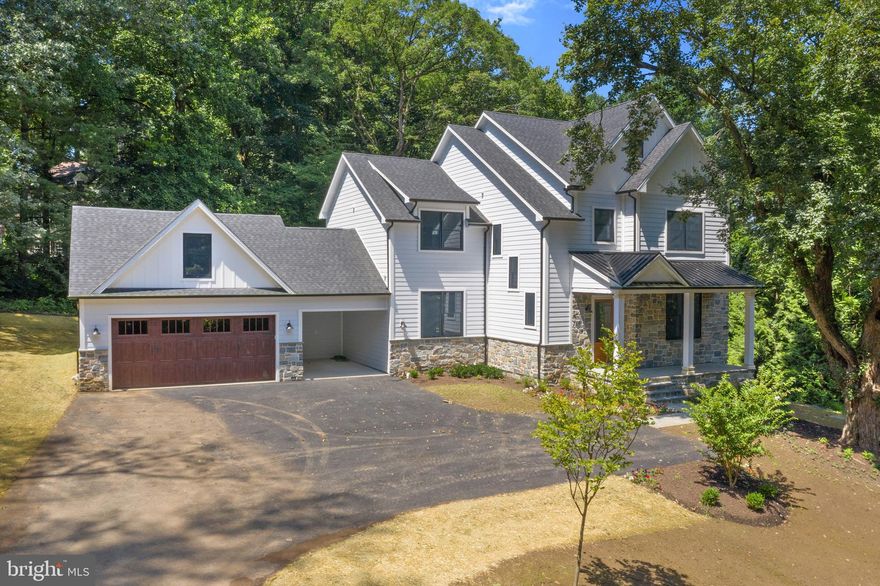 Town and Country living in Saint Davids. (exterior pictures coming soon, it wasn't ready to be photographed)Brand new construction in a premier location on Philadelphia's Main Line. This home offers privacy, along with unbeatable convenience. Mature trees surround this super chic new home. You pull down a private lane off of King of Prussia road, and you are immediately wowed by the serene, quiet setting. Exterior is stone and siding, with Flagstone front porch. 2 car garage and one car open carport lead you into mudroom with built ins and ship lap walls. The interior millwork is very updated and fresh, this home is not what you will expect. Open concept floor plan focuses on the kitchen with 10 foot island. Top of the line appliances and quartz countertops. Custom Century Cabinets, Thermador appliances, including wine refrigerator. Custom trim throughout, Coffered ceilings, custom stair case, Beams in the family room, multiple barn doors, custom transoms and many more custom details. There are 4 bedrooms on the main level along with 2 finished lofts with full bathrooms, that could be used for home offices, or family rooms. This home is one you need to see to experience! Located minutes from the Radnor train station, convenient to the city, this location is a real winner!