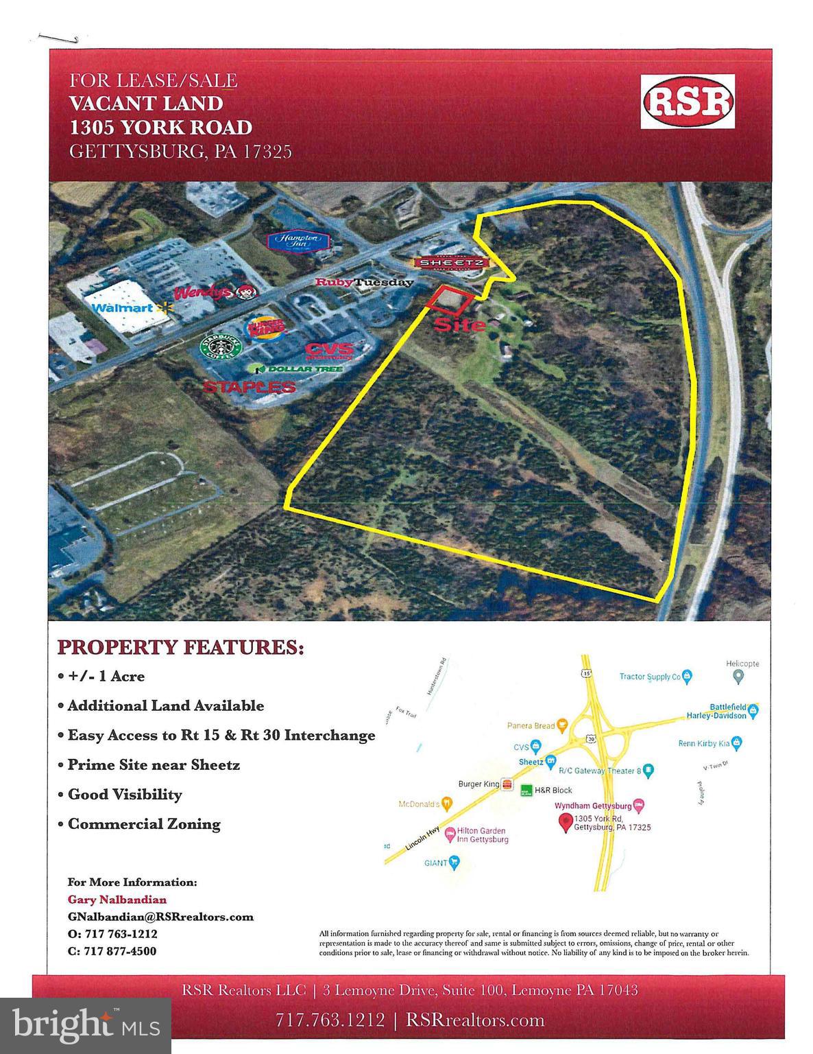 Prime commercial land for sale OR lease - 55,000 s.f. zoned commercial with all utilities and commercial zoning