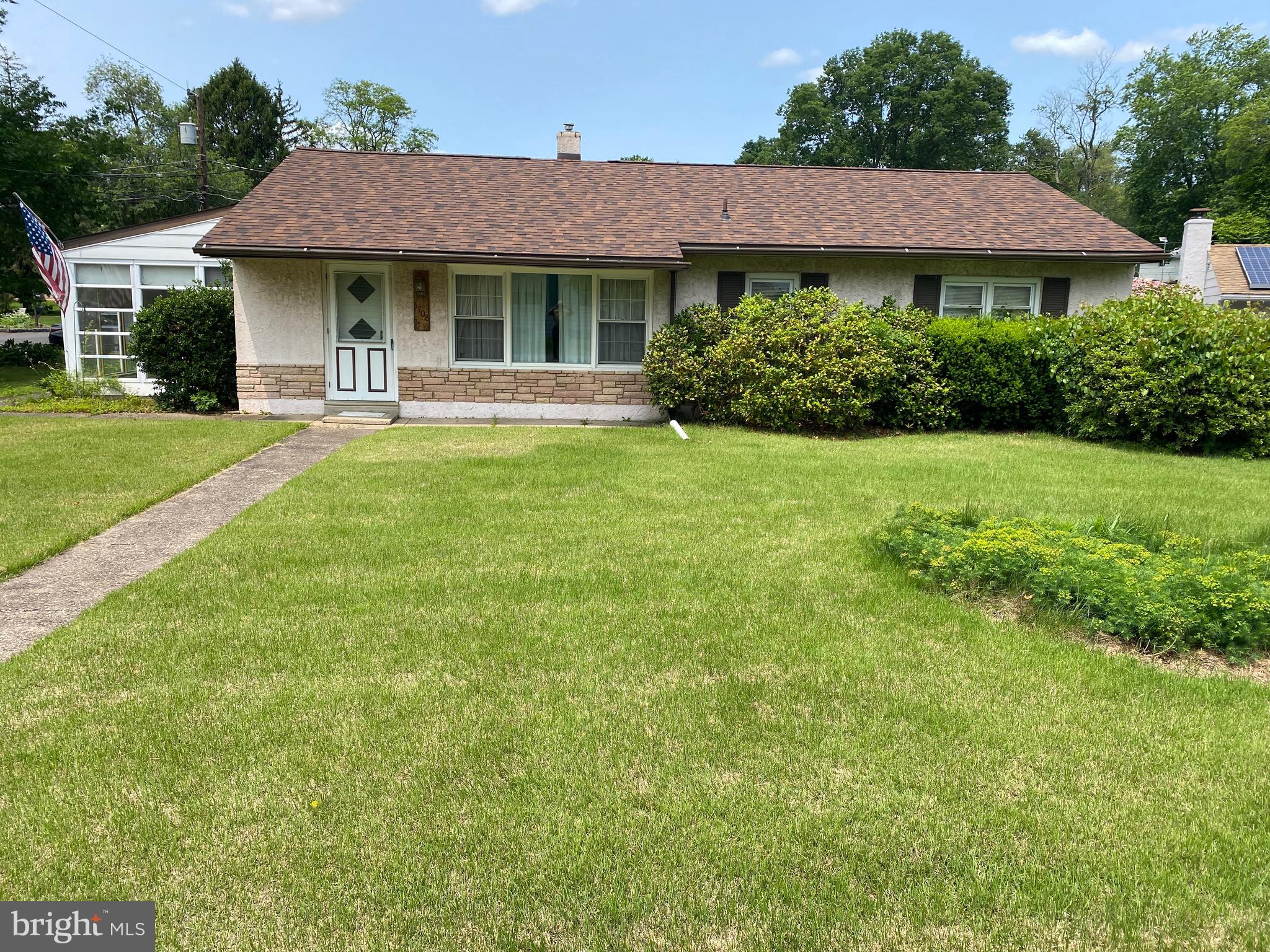Prime Bensalem location. Home features new roof, new insulation in attic, central air, detached over-size garage with automatic opener, driveway parking for 2 cars, large living room, small dining area, kitchen, laundry room with tub, sun room, hall bath with tub and separate shower & 3 bedrooms all with good-sized closet space. Low taxes!