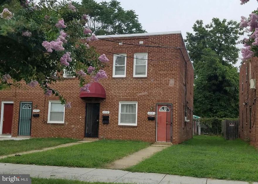 This is a fantastic opportunity for investors looking to enhance their rental portfolio or for those who want to occupy one unit while renting out the others, effectively living mortgage-free! The roof is approximately 10 years old, and two of the units feature new appliances, fresh paint, and updated flooring.

The area is rapidly appreciating, bolstered by the Washington Commanders Stadium, the newly renovated Anacostia Park, Kenilworth Aquatic Gardens, and the Anacostia Riverwalk Trail. Additionally, its proximity to Capitol Hill further drives the area's value. This four-unit building comprises four spacious, well-maintained 1-bedroom apartments, each showcasing updated kitchens, sun-filled rooms, and generous living spaces throughout.

Situated on a quiet, picturesque block, this property offers easy access to I-295, the BW Parkway, and I-95 (north and south). Plus, it’s conveniently located  near public tranportation, including the Deanwood Metro Station (Orange Line), which is just a short walk away and close to the Benning Road Metro Station, making it just minutes away from Downtown Washington, DC, and the Commanders Stadium. This is an excellent opportunity for both investors and tenants alike. Don’t let this incredible chance pass you by!