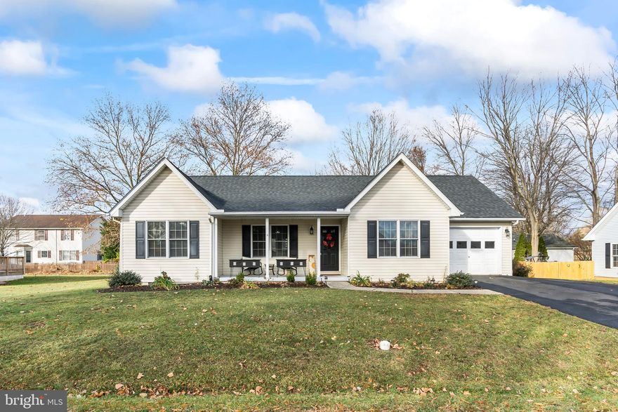 Located in the sought-after Spring Mills Community, this ranch home has been upgraded and meticulously maintained.  Highlights include an attractive kitchen, complete with granite countertops, coordinating backsplash and stainless appliances.  Neutral paint colors were used throughout the home and luxury vinyl flooring makes cleaning a breeze!  Vaulted ceilings offer an open concept and a spacious back deck lends itself to entertaining and cookouts.  BRAND NEW HVAC INSTALLED A fully fenced back yard adds extra security for pets and children.  The community offers walking trails, tennis courts, and a community pool.  Minutes from shopping, restaurants, and easy commuting.