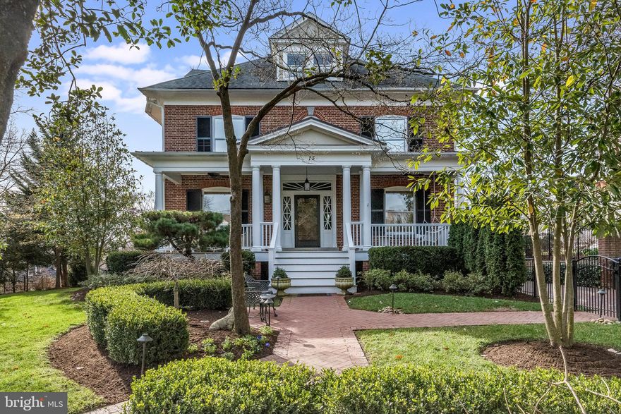 One of the prettiest residences in all of Annapolis. Steps from Spa Creek.....This stunning 4 (Four) Square Georgian Colonial is graced by a charming front porch with handsome columns to welcome you home. Built in 1927, and fully restored in 2013 and finished with the finest materials.  The thoughtful design accomplishes the exquisite home it is today. Gracious entrance, the Veranda spans the front of the home, a historic Annapolis beauty with custom moldings, crown moldings, and beautiful custom light fixtures throughout. The Owners retained the charm of the original home and incorporated modern amenities, high-end finishes, and exquisite decor to accomplish an open floor plan with cozy escapes, all in the coveted neighborhood of Murray Hill in Historic Annapolis. Gourmet kitchen with great workspace.  Family room with coffered ceiling adjoins spacious breakfast area.  First-floor executive office with custom built-ins. 2nd Personal office on the second level. Elegant Owner's suite. Gathering/wine room perfect for gathering friends and neighbors to watch the big game or Netflix series. Well-appointed mirrored Exercise room. Loft/Game room with Spa Creek rooftop deck views are the perfect spot to enjoy vistas of Eastport Christmas Boat parade and yachting activities on Spa Creek. Outdoor relaxing and entertaining options abound in this gracefully appointed home. Fenced yard. Back-yard stone patio boasts an electric awning well fitted for multi-seasonal alfresco dining and entertaining.  Detached 2 car garage with unfinished space above. Great walking neighborhood - stroll to Murray Hill's waterfront parks, arts, museums, Naval Academy, restaurants and shopping. Short walk to Spa Creek... launch your kayak, canoe, or catch a ride into town on the Water taxi. Come and enjoy the Annapolis lifestyle from this outstanding home.