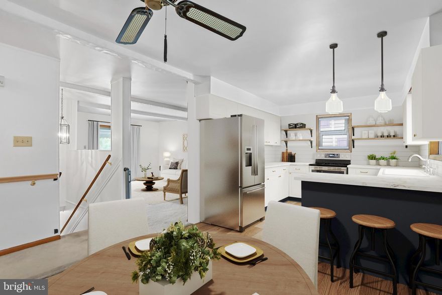 **USDA ELIGIBLE**  Welcome to this spacious raised rancher!  This home offers 4 comfortable bedrooms and 2 full baths, along with a bright, open living area featuring a beautiful stone fireplace with a woodstove insert for cozy nights in.  You’ll love the freshly painted interior, warm wood floors, cherry kitchen cabinets, and plenty of living and storage space! The corner lot offers a fenced yard plus ample parking and a durable metal roof for peace of mind. Enjoy the best of both worlds—no town taxes OR HOA restrictions, yet minutes from I-81, I-70, schools, and everyday amenities. This home has the space, comfort, and convenience you need! Schedule a tour!