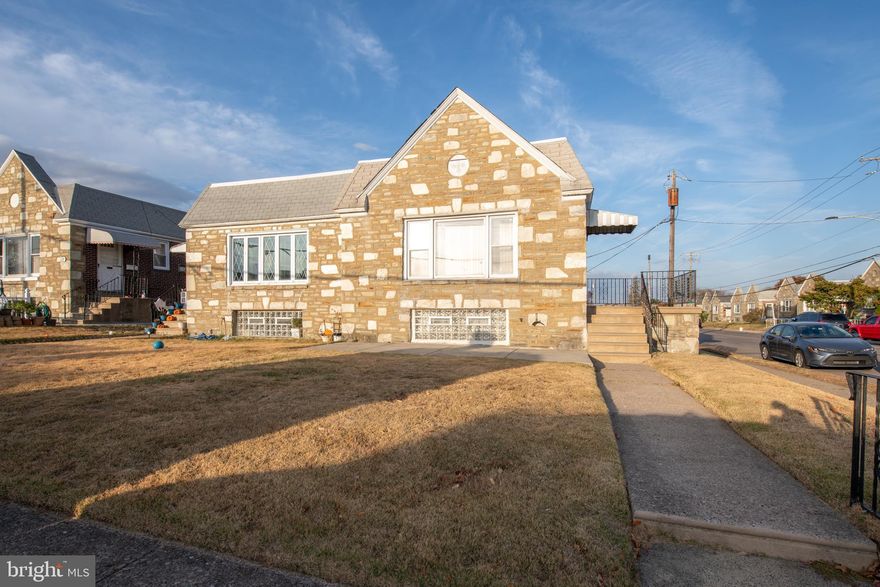 Rare opportunity to own a large corner ranch house  in  the highly desirable Castor Garden area. This corner home features a vaulted ceiling in the living room, a separate dining area and an updated kitchen with a breakfast bar.  There are 3 nice size bedrooms. The main bedroom has it's own full bath with a ceramic tiled stall shower. There is also a ceramic tiled hall bath. The basement has a finished family room (currently being used as a 4th bedroom). Just off of the family room is a 1/2 bath and a side outside exit.  A laundry area with inside access to the garage and rear outside door complete this level.