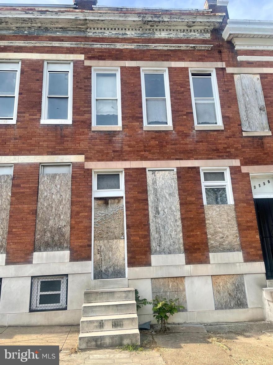 Opportunity knocks with 2732 Edmondson Ave, a solid brick rowhome ready for your vision. This property is being sold as-is, offering the perfect chance to renovate and add value. Whether you're looking to flip, hold as a rental, or add to your portfolio, this property has strong potential. Seller is looking to sell as a package deal with 2734 Edmondson Ave that is also listed for $50K.
