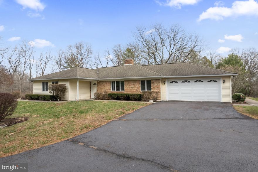 Quality custom built ranch home, on 3.2 acres, that is wheel chair accessible with an elevator to access the finished basement.  Home has been freshly painted.  Open floor plan with beautiful panoramic views of the country side, hardwood floors, newer forced air heat with central air,  first floor features a wood burning brick pass through fireplace between living room and dining room, large laundry room off kitchen with access to back door and patio, 3 bedrooms on first floor, master bedroom with master bath and sliders to rear patio and large hall bath.  The finished basement is accessed by stairs, outside entrance and an elevator from the first floor, large rooms with full bath and an open floor plan flexible for many uses.  Home equipped with a stationary Generac Generator Unit fueled by propane.   Property to be sold in as condition.