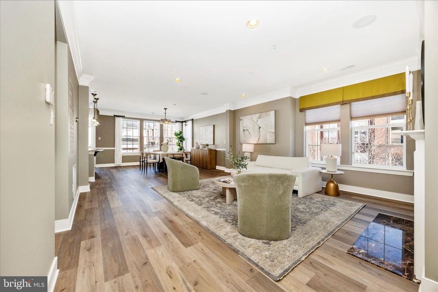 A fresh and updated look inside 763 Cobbler Place- Experience effortless luxury in this rare 2,760 sq ft end-unit contemporary townhome condo, originally the final builder model released with every upgrade included. This elegant 3-bedroom, 2.5-bath residence offers expansive light-filled interiors, a flowing open-concept layout with newly updated flooring, and two beautifully appointed fireplaces that create warmth and charm throughout. The chef’s kitchen and designer finishes add polish, while thoughtful touches elevate everyday living.Nestled in a prime Gaithersburg location, enjoy immediate access to the vibrant retail, dining, and entertainment of Rio and Crown. Commuters will love the convenience of nearby I-270 and the MARC train, and everyone can appreciate the proximity to historic downtown. Whether you're upsizing, downsizing, or rightsizing, this home fits just right.  HOA fee includes water and exterior maintenance/repairs like siding and roof.