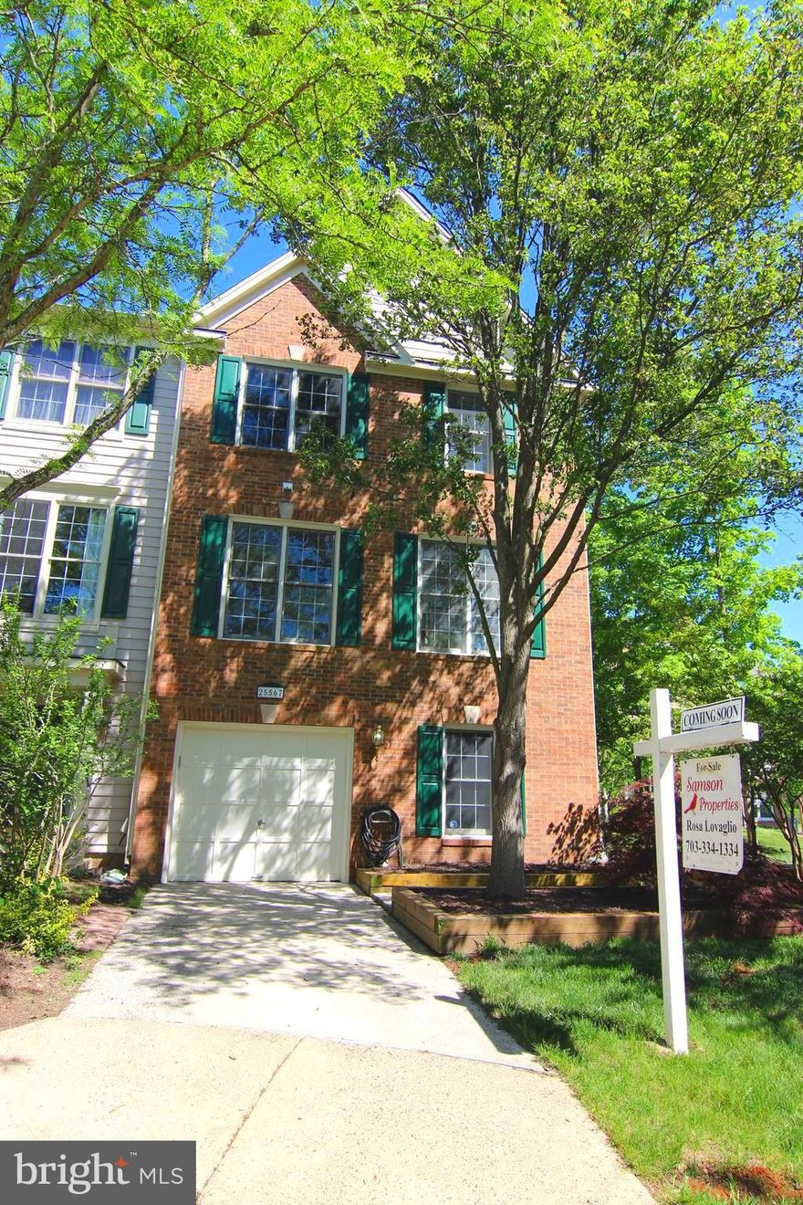 End unit four bedroom townhome with garage in South Riding looks out to Golf Course! This property has lots of natural light. Updates new paint, new carpet, HVAC, half of the windows have been updated. Main level with open floorplan has eat in kitchen with Corian topped island, stainless steel appliances, tons of cabinet space and refinished hardwood floors. Walk out from kitchen to private deck. Owner’s Suite is located upstairs with tray ceilings and large walk in closet. Ensuite bathroom with soaking tub, and separate shower. Two additional bedrooms are located upstairs that share a hall bathroom with tub and shower combo. Lower level is a great space for rec room and also has a legal fourth bedroom with a closet that leads to storage under the steps and full bathroom. Location is everything! South Riding is ideally located with easy access to major commuter routes and nearby to plenty of shopping, dining and entertainment. Wonderful community amenities, including 4 outdoor swimming pools, 10 playgrounds, 4 tennis courts, and miles of biking and walking trails. Highly rated Loudoun Schools! ****PLEASE REMOVE SHOES**** Thank you for showing! Dog will be in the garage.