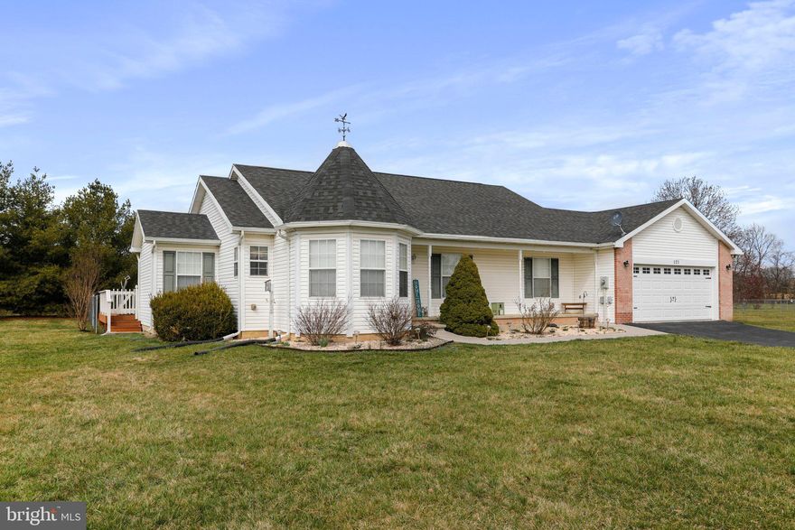 Open House 3/16, 11-2!  Well maintained 1600 ft., 3 bedroom 2 bath ranch on almost a 1/2 acre level lot. Located south of Martinsburg close to Inwood.  Kitchen includes breakfast area with 13 ft. turret ceiling. Open living room/dining room area with access to deck.  Large Master bedroom with adjoining bath and jacuzzi/soak tub.  Great deck overlooking  large fenced yard  for children or pets. Nice  shed for your gardening/storage needs located outside the fenced yard.  Attic with pull down stairs in garage for extra storage.   Encapsulated crawl space with access from interior of home.   Relax in this quiet neighborhood and enjoy the privacy of a large backyard or sit and relax on the covered front porch.  Conveniently located close to Inwood, P & G, Amazon and Clorox Companies.  Don't miss this one!