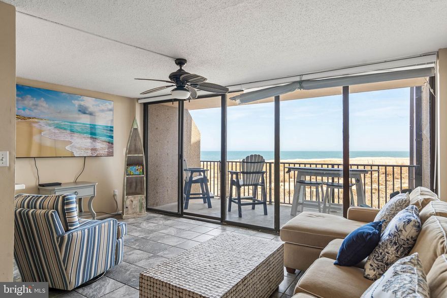Rare and unique opportunity to own an oceanfront garden-level condo in Bethany Beach, DE. Wake up to sweeping ocean views in this beautifully maintained first-floor condo located in the desirable Brandywine House enclave of Sea Colony East. Offered furnished and turnkey, this coastal-inspired retreat offers the perfect blend of comfort, convenience, and investment potential. 

- Step inside to find a bright and inviting living space, where sliding glass doors lead to a private balcony overlooking the ocean—ideal for morning coffee or relaxing evenings by the sound of the waves. The kitchen features a convenient pass-through counter, allowing for ocean views while cooking or entertaining. This light-filled 1-bedroom, 1.5-bath residence offers effortless coastal living with miles of pristine shoreline just steps from your door. The spacious bedroom is carpeted for comfort and includes an ensuite bathroom, while a stackable washer and dryer add everyday convenience. The thoughtfully updated full bathroom features a tasteful porcelain tile tub/shower surround and a new vanity, while a new HVAC system installed in 2022 ensures year-round comfort. As an added bonus, the property has demonstrated strong rental performance, generating $45,000 in gross rental income in 2025 with just under 50% occupancy—leaving plenty of room for increased returns. 

-  This two-level building offers covered parking underneath, including an assigned space for this unit. Sea Colony is Ideally located just a short walk or bike ride from downtown Bethany Beach, where charming shops, dining, and entertainment await. Whether you're into boating, fishing, or embracing the Salt Life, this location delivers it all. 

-  Enjoy resort-style living with access to a large oceanfront outdoor pool and tennis/pickleball courts, and Sea Colony West’s amenities that include shuttle service, indoor and outdoor pools, tennis/pickleball courts, a fitness center, sauna, playground, and basketball court—offering something for everyone. Don’t miss your chance to own a piece of oceanfront paradise in one of Bethany Beach’s most desirable communities. Whether you're looking for a personal seaside escape or a high-performing investment property, this oceanfront gem checks all the boxes.